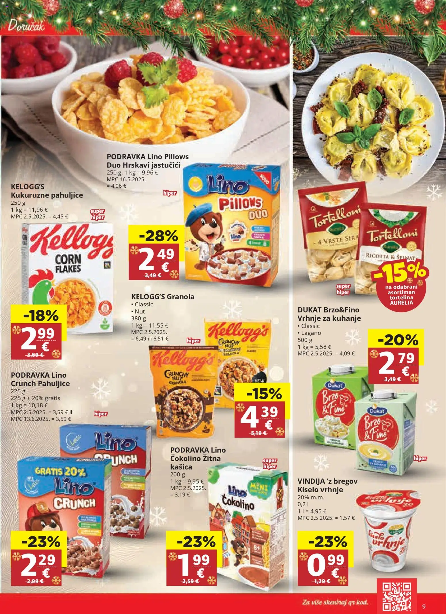 Ribola katalog | vrijedi od 10.12.2025 | Stranica: 9 | Proizvodi: Vindija, Lino Pillows, Vrhnje za kuhanje, Pahuljice