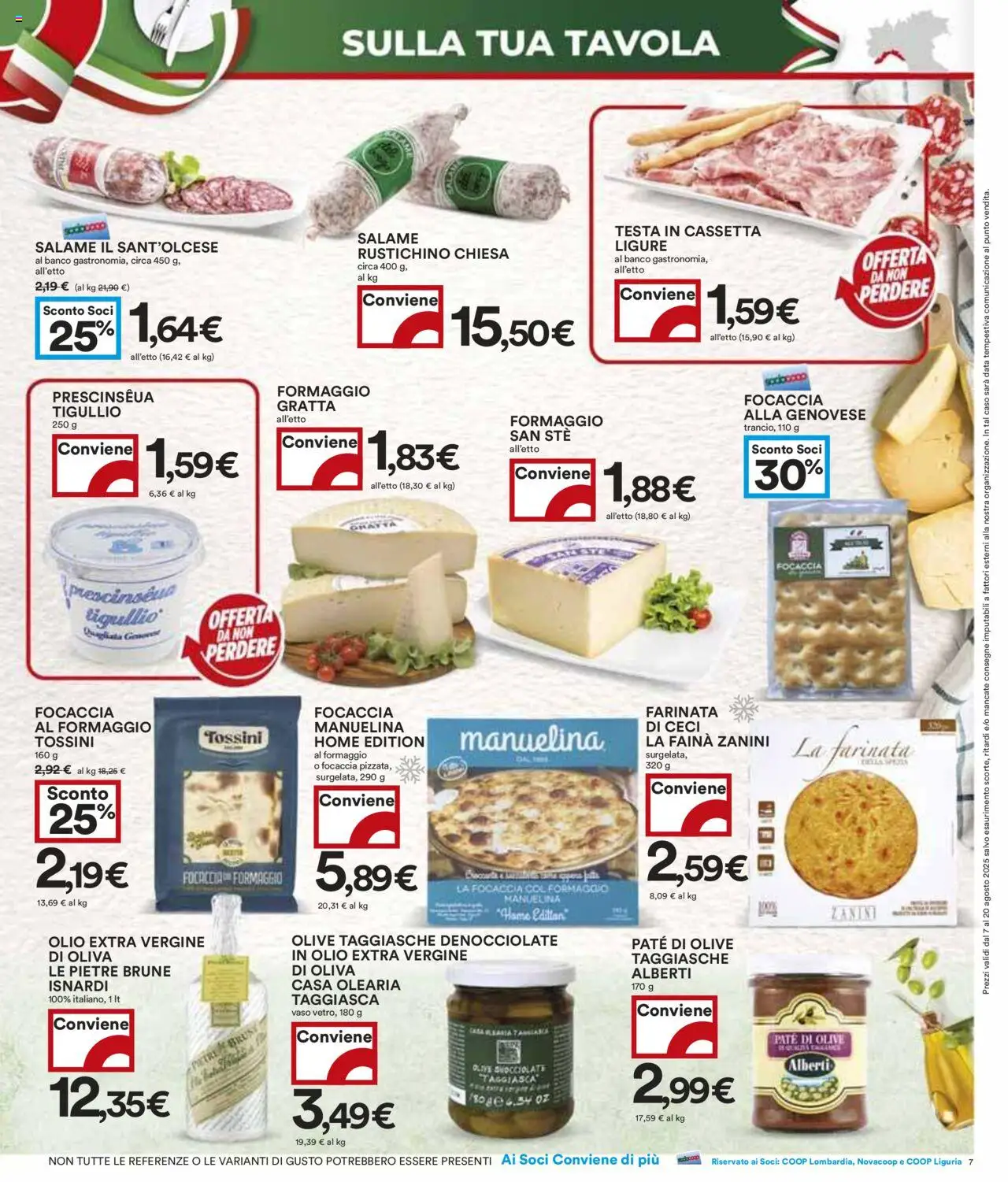 Volantino COOP del 07.08.2025 | Pagina: 7 | Prodotti: Ceci, Olive, Olio extra vergine, Vaso