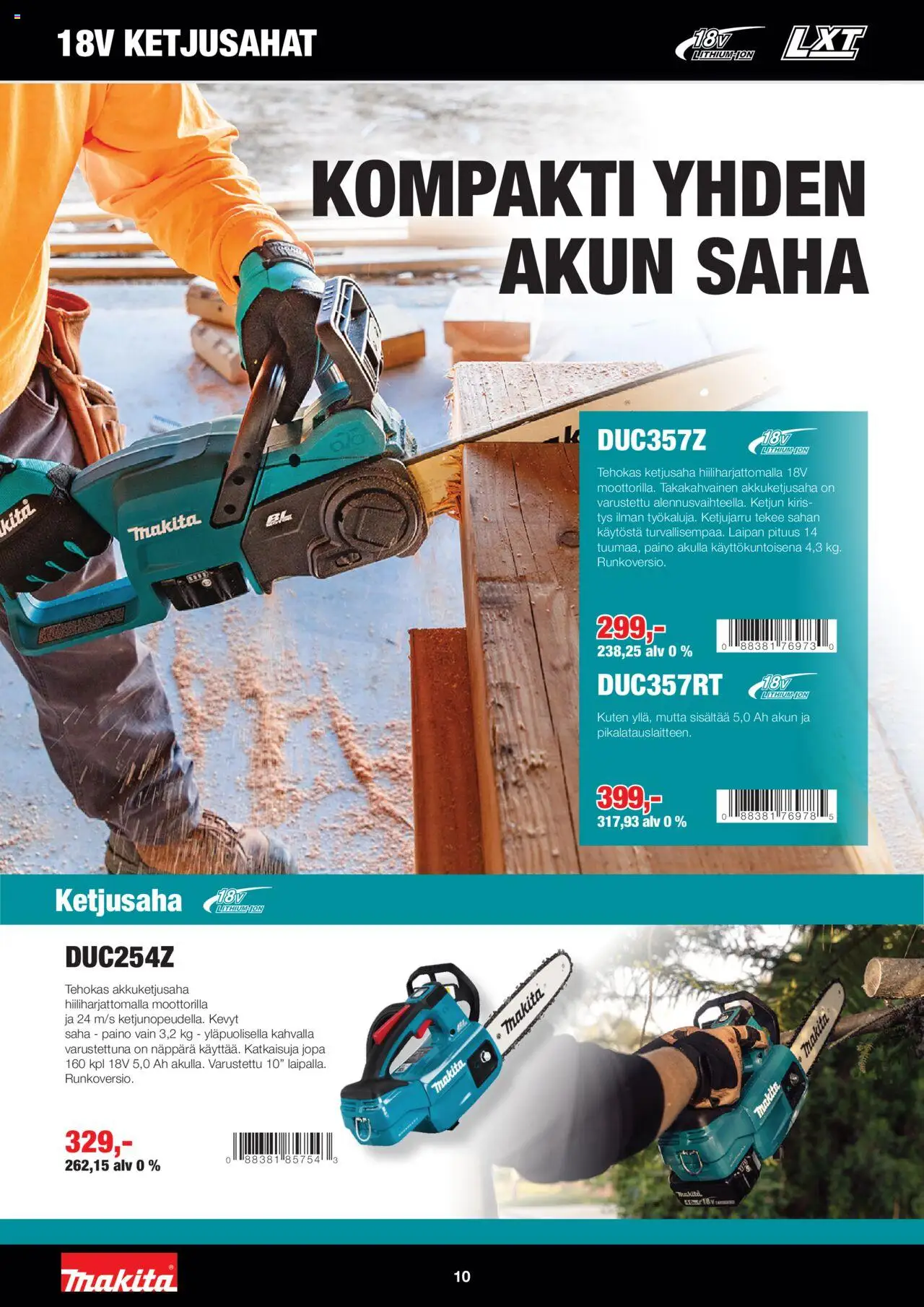Makita tarjoukset - LXT Puutarha 2025 – voimassa 08.05.2025 alkaen | Sivu: 10
