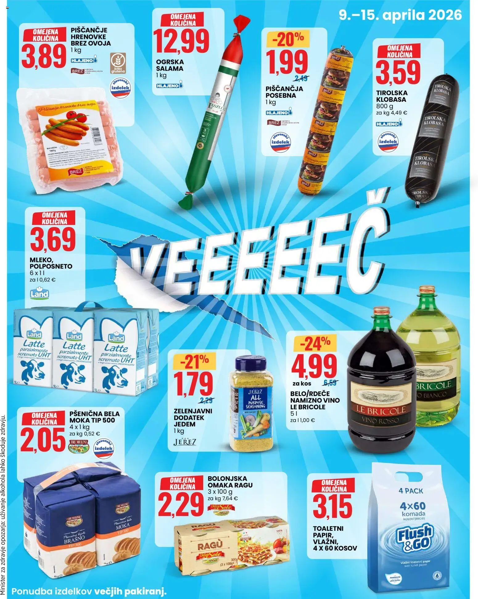 Novi Eurospin katalog ponudbe – veljaven od 09.04.2026 | Stran: 5 | Izdelki: Moka, Kos, Mleko, Omaka