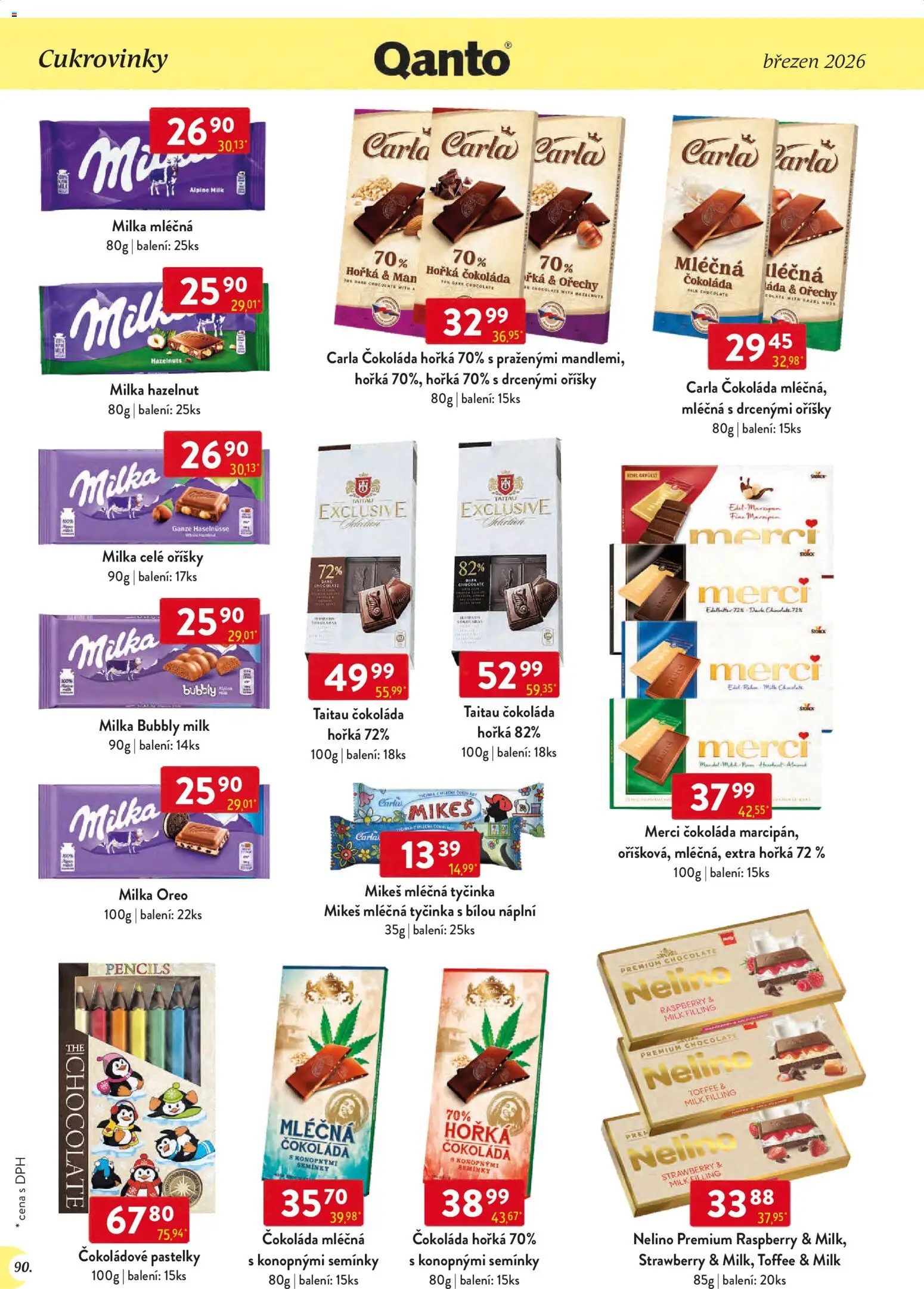Astur & Qanto leták - Velkoobchod 03/2026 od 01.03.2026 | Strana: 90 | Produkty: Pastelky, Čokoláda, Ořechy, Oříšky