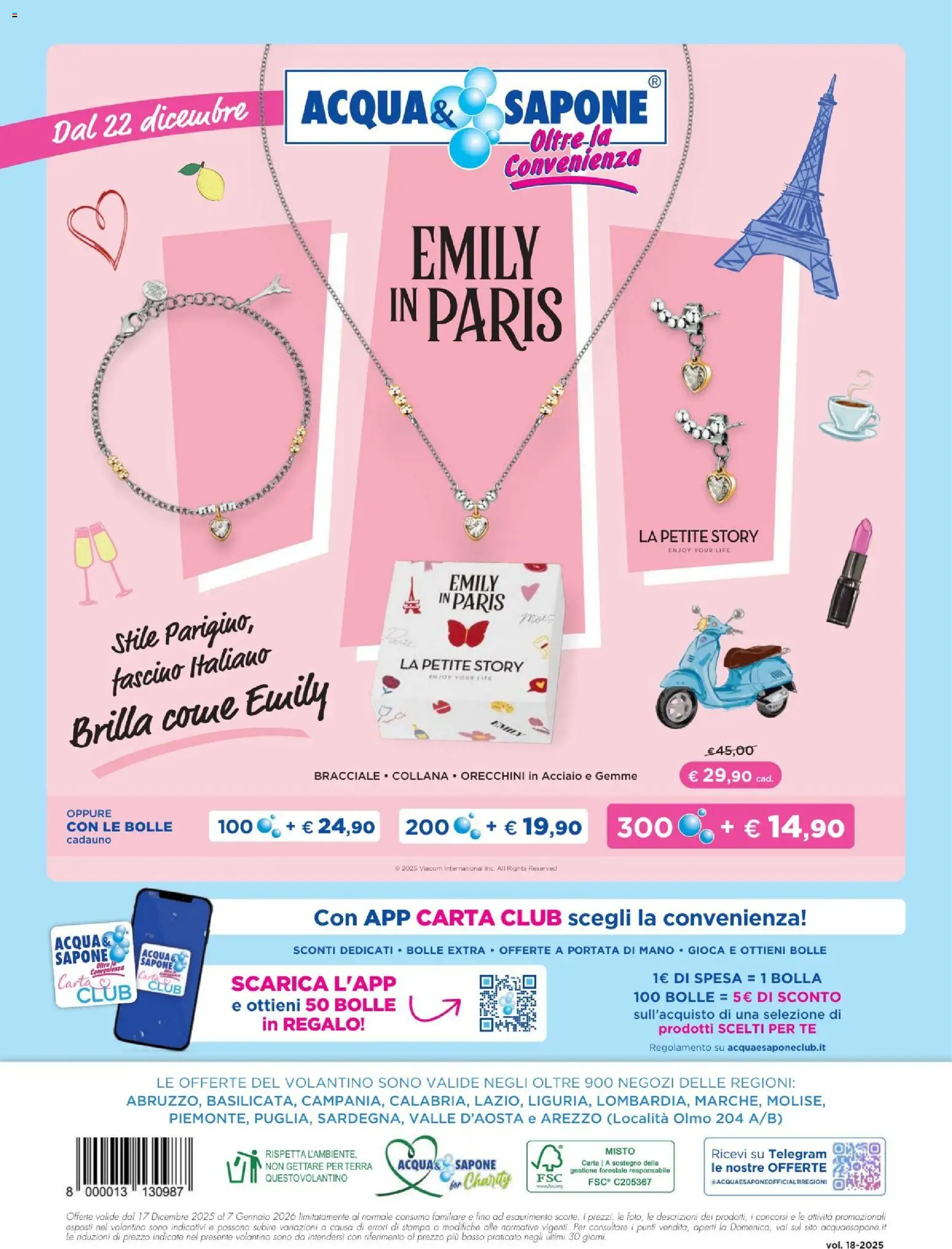 Volantino Acqua e Sapone del 17.12.2025 | Pagina: 12 | Prodotti: Collana, Orecchini, Stampa, Terra