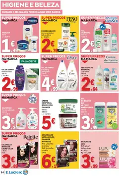 Pré-visualização E.Leclerc folheto válido de 16.04.2026 | Página: 24 | Produtos: Creme corporal, Desodorizante, Sabonete, Leite