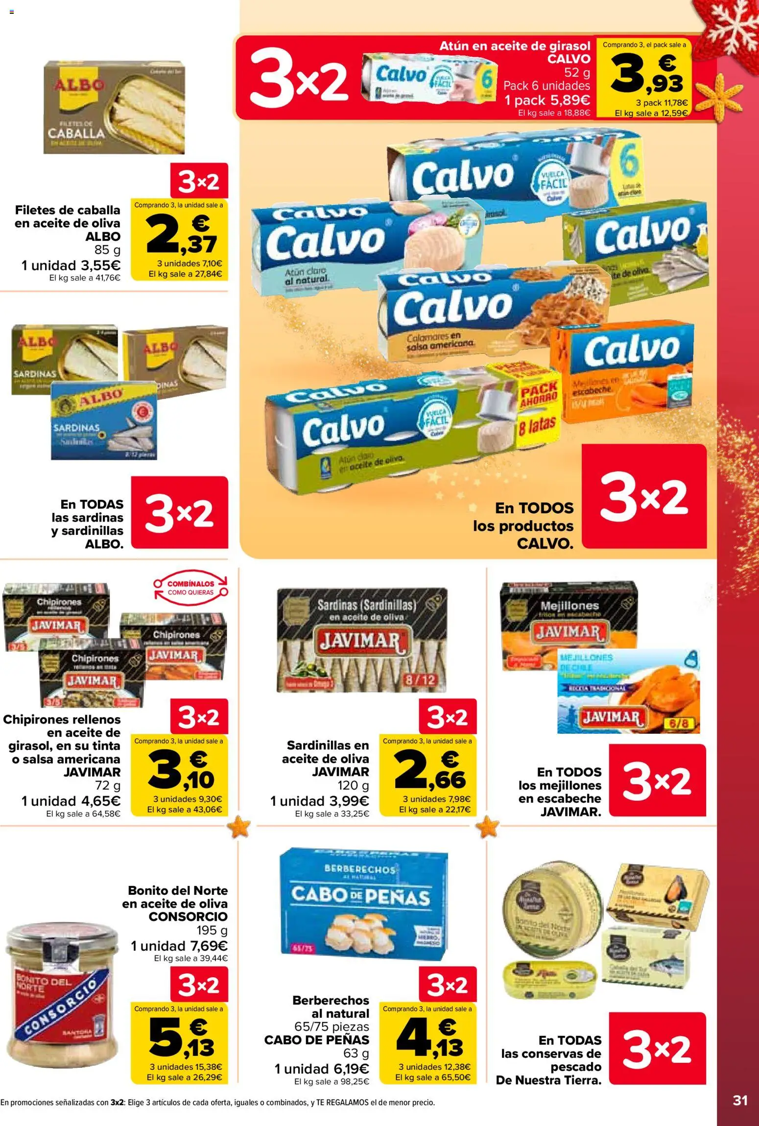Carrefour folleto │ válido desde el 25.11.2025 | Página: 33 | Productos: Sardinillas, Pescado, Té, Aceite de oliva