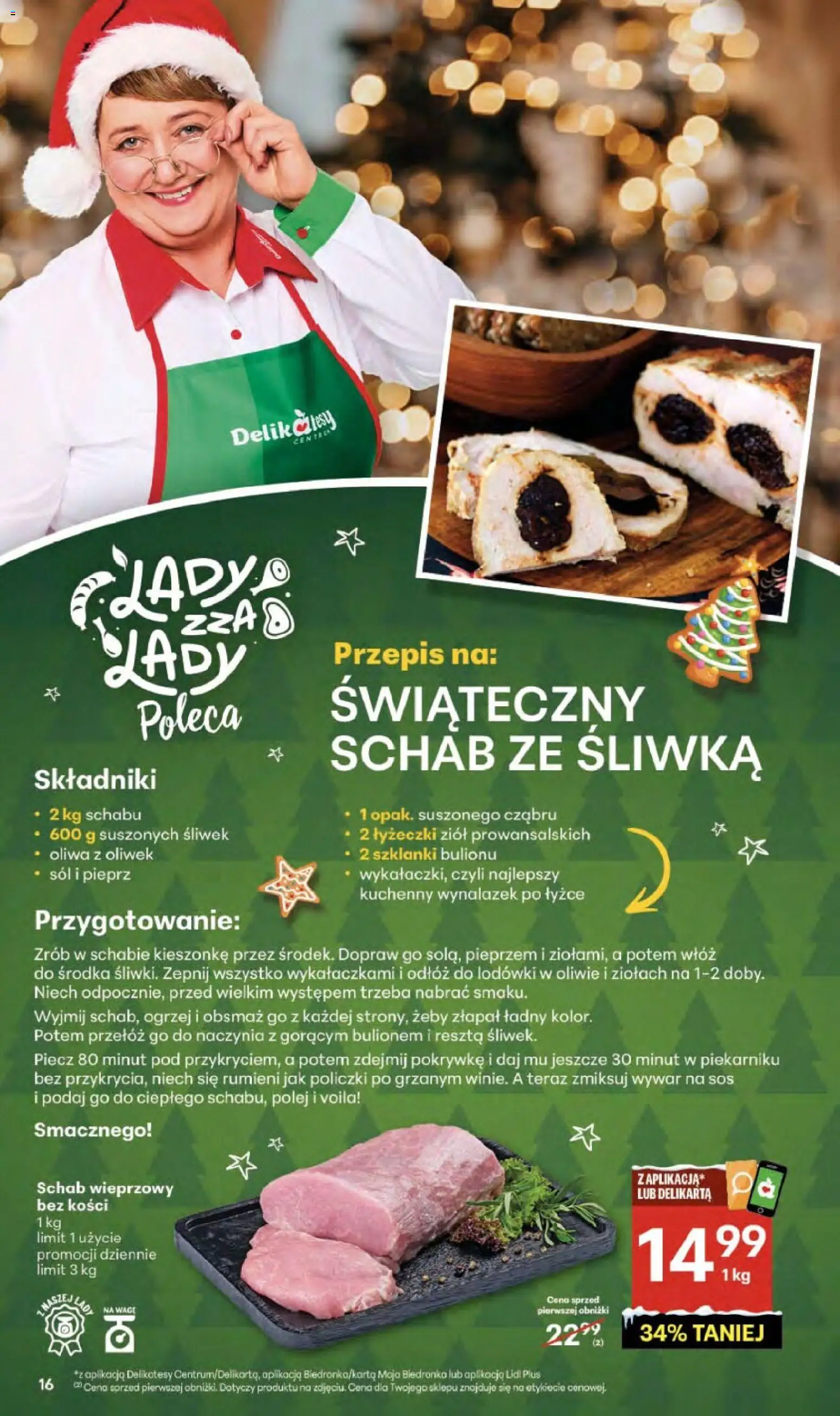 Delikatesy Centrum Gazetka od 18.12.2025 | Strona: 16 | Produkty: Schab, Schab wieprzowy, Sos, Pieprz