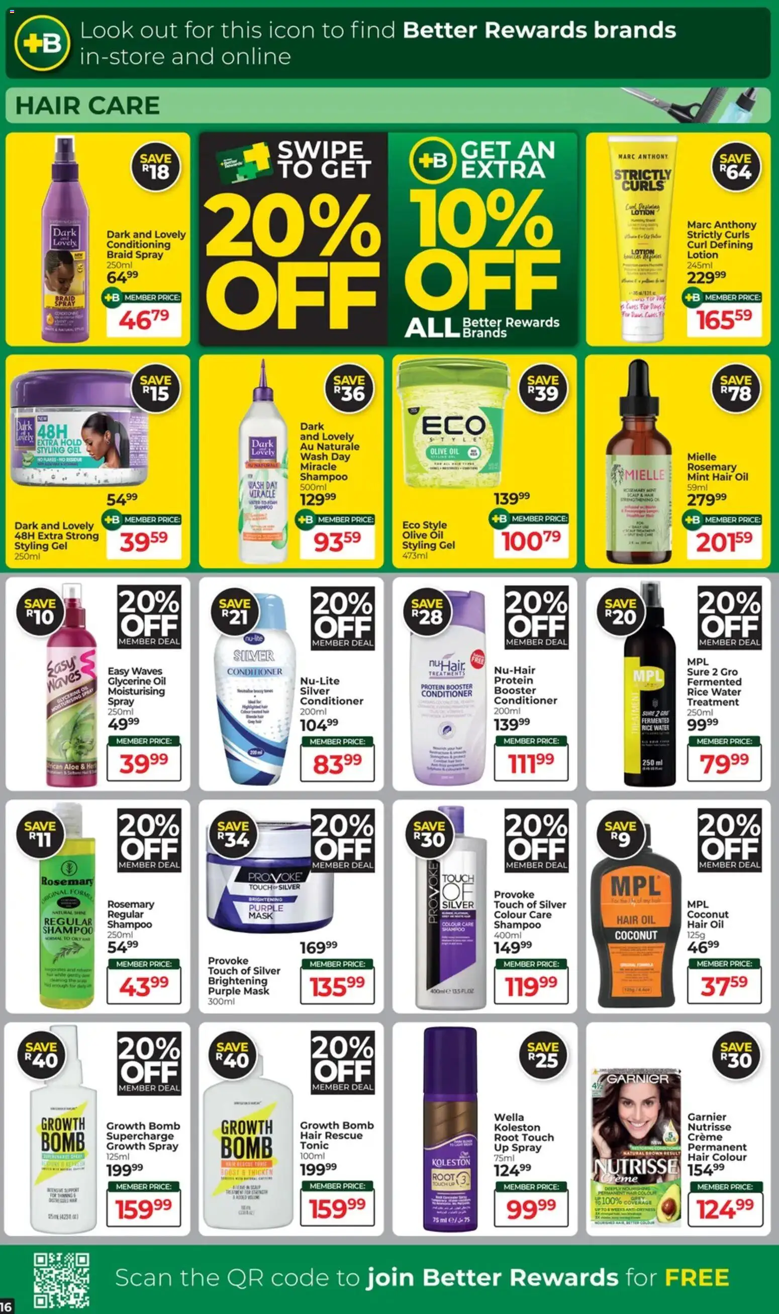 New Dis-Chem catalogue – valid from 18.11.2025 | Page: 16 | Products: Tonic, Hair colour, Oil, Conditioner