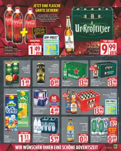 Erdinger, versch. Sorten, + 3,10 Pfand 1l = 1,40, n. G.= 20,99 20x0,5l Flasche ab 08.12.2025 gültig | Seite: 13 | Produkte: Erdinger, Energy, Mineralwasser, Heineken