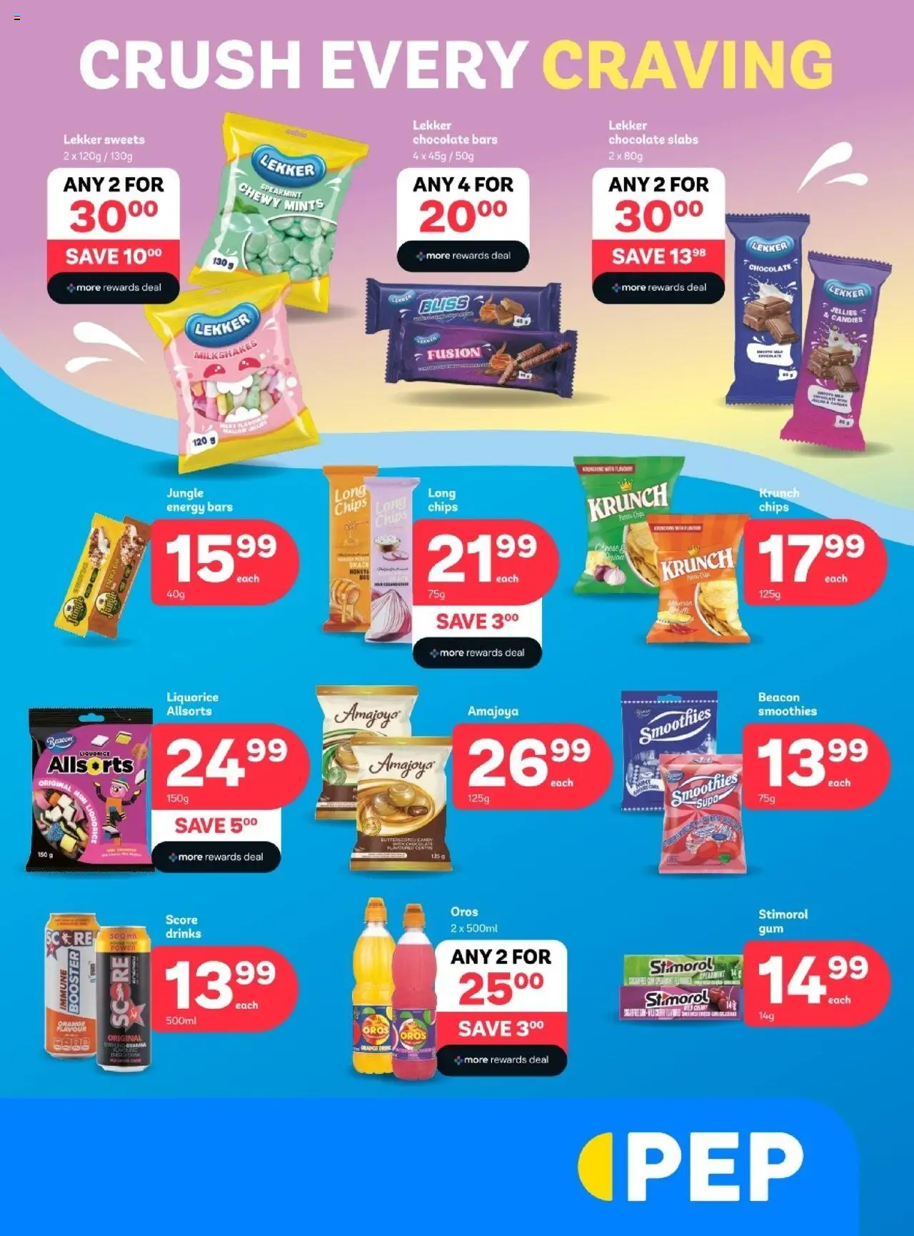 New PEP Stores catalogue – valid from 23.09.2025 | Page: 1 | Products: Sweets, Chocolate, Candies, Chips
