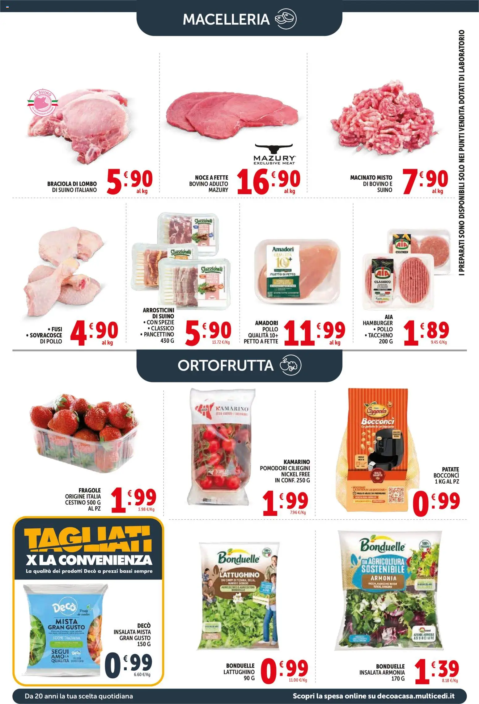 Volantino Decò del 21.04.2026 | Pagina: 4 | Prodotti: Pollo, Tacchino, Hamburger, Cestino