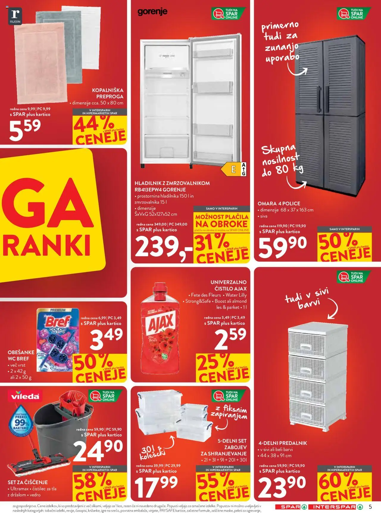 Spar katalog mega 06/25 │ velja od 13.08.2025 | Stran: 5 | Izdelki: Predalnik, Omara, Preproga, Vedro