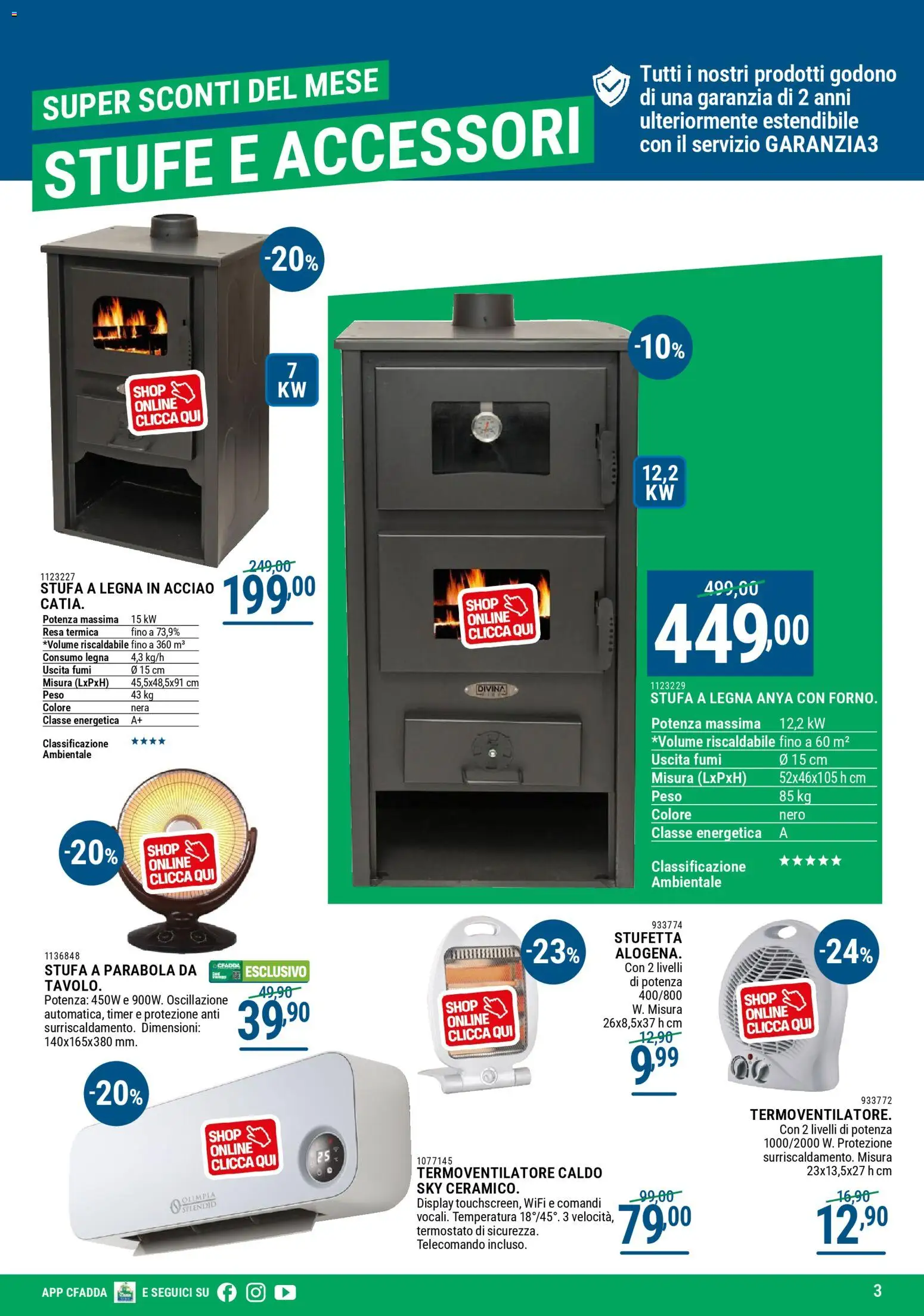 Volantino CFadda del 01.12.2025 | Pagina: 3 | Prodotti: Telecomando, Stufa a legna, Stufa, Tavolo