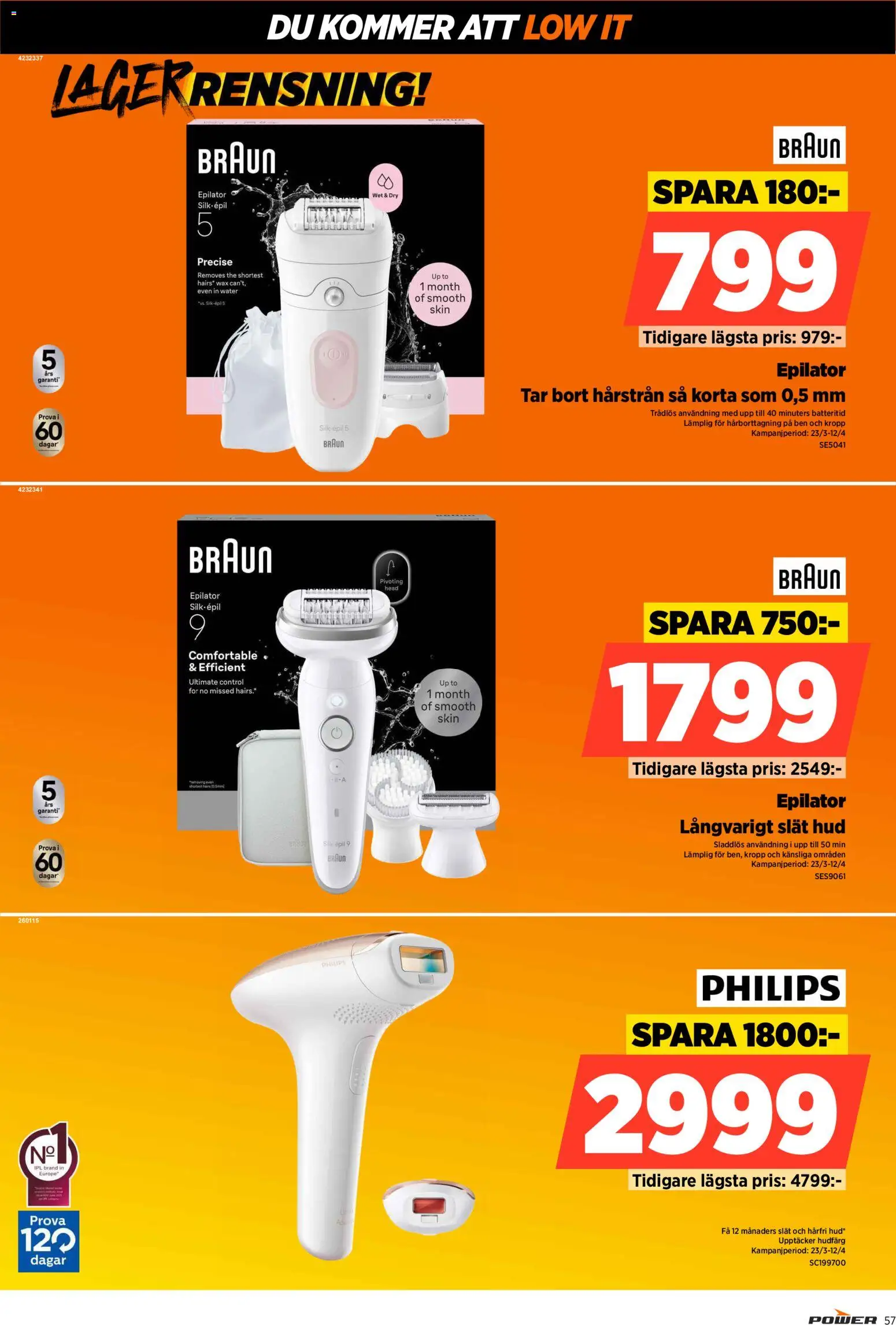 Power reklamblad aktuell från 23.03.2026 | Sida: 57 | Produkter: Epilator