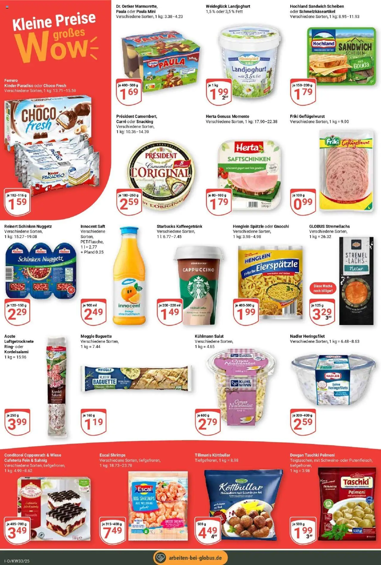 Globus prospekt Idar-Oberstein	 - gültig ab dem 11.08.2025 | Seite: 8 | Produkte: Starbucks, Salami, Schinken, Saft