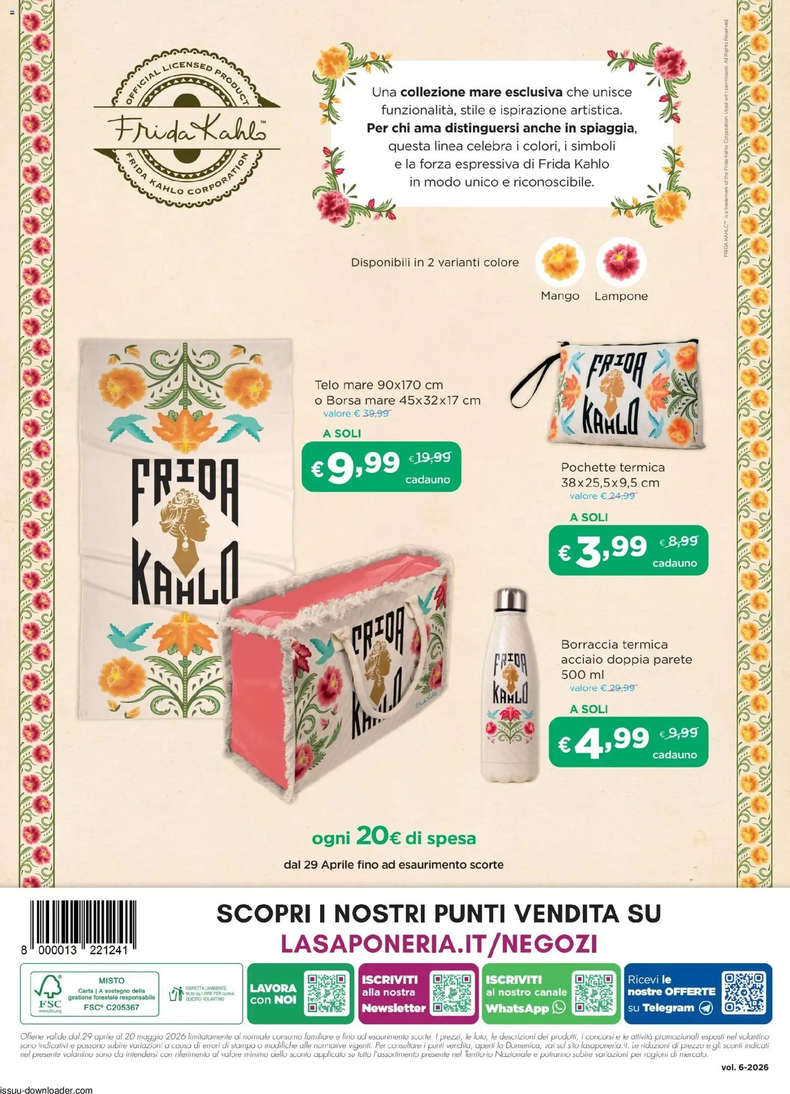 Volantino La Saponeria del 29.04.2026 | Pagina: 16 | Prodotti: Mango, Lampone, Borsa, Borraccia