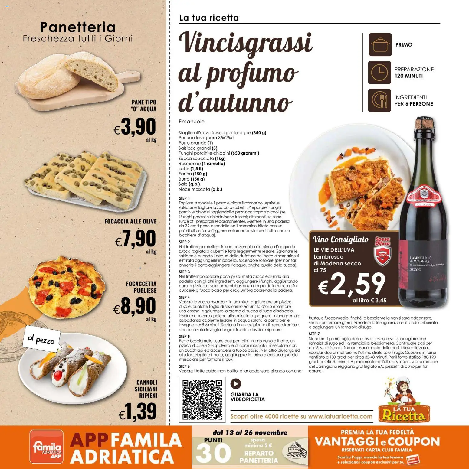 Volantino Famila del 13.11.2025 | Pagina: 6 | Prodotti: Pane, Parmigiano reggiano, Parmigiano, Profumo