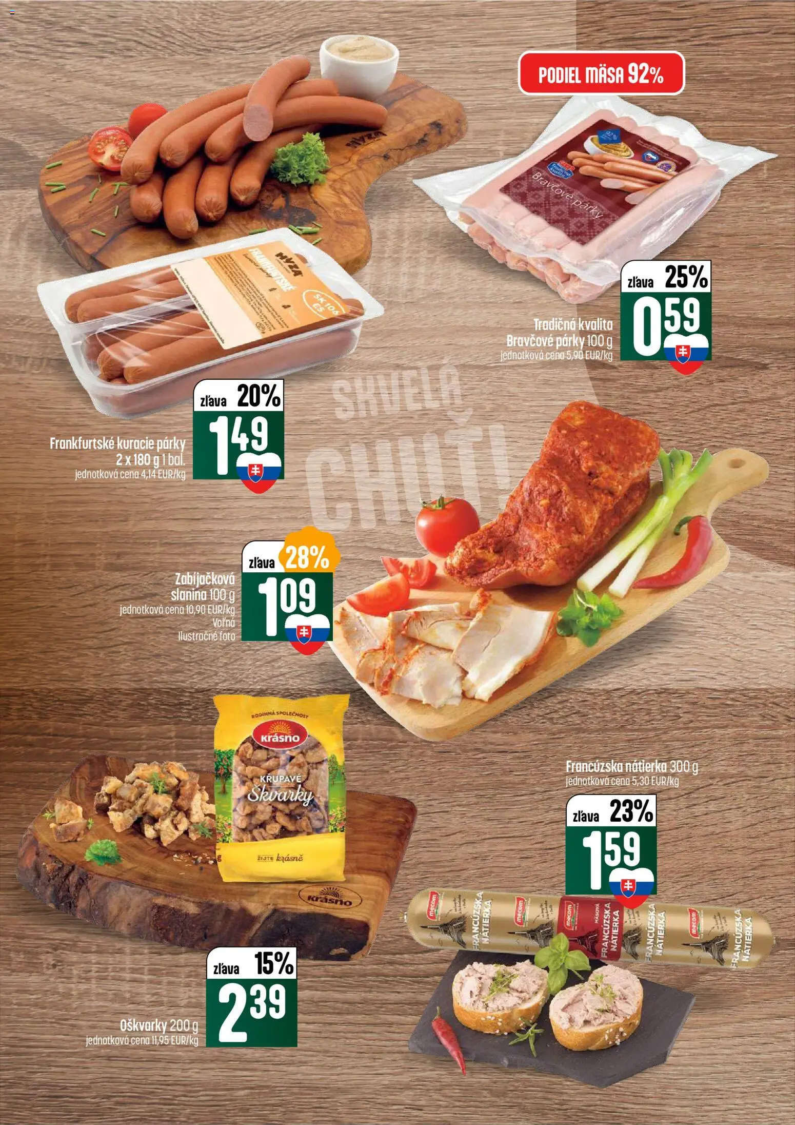 Nové COOP Jednota akcie – leták je platný od 08.01.2026 | Strana: 16 | Produkty: Slanina, Párky