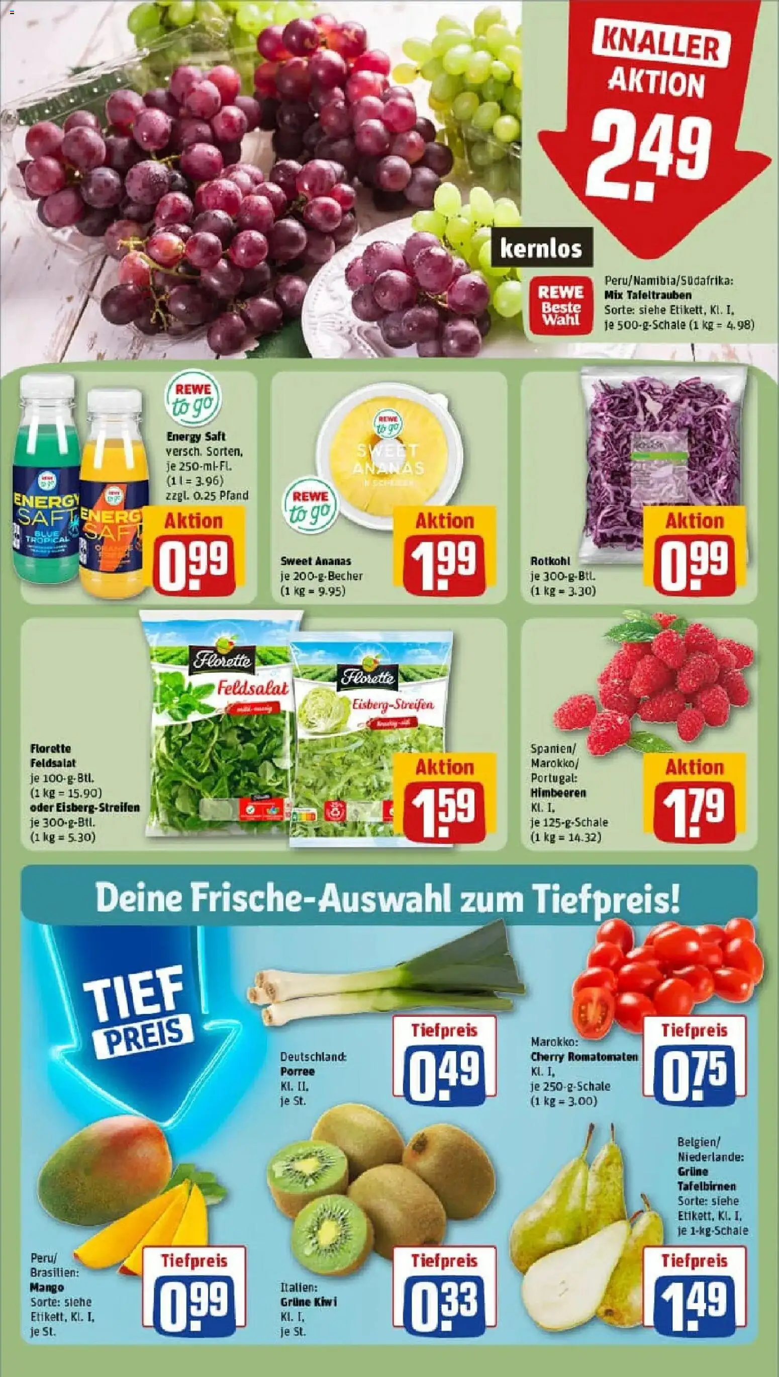 Rewe prospekt Köln / Neustadt-Süd	 – gültig ab 19.01.2026 | Seite: 10 | Produkte: Himbeeren, Energy, Ananas, Saft