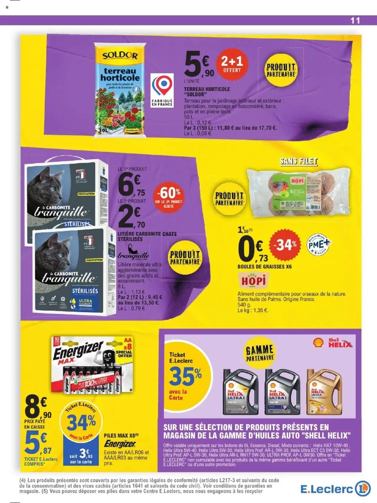  | Page: 11 | Produits: Litière, Terreau, Terreau horticole, Piles