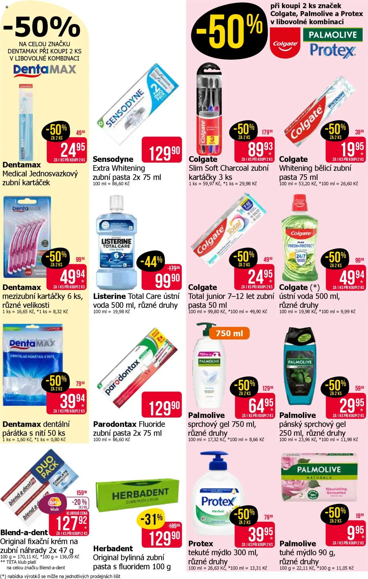 TETA Drogerie leták od 09.10.2025 | Strana: 13 | Produkty: Sprchový gel, Zubní pasta, Mezizubní kartáčky, Listerine