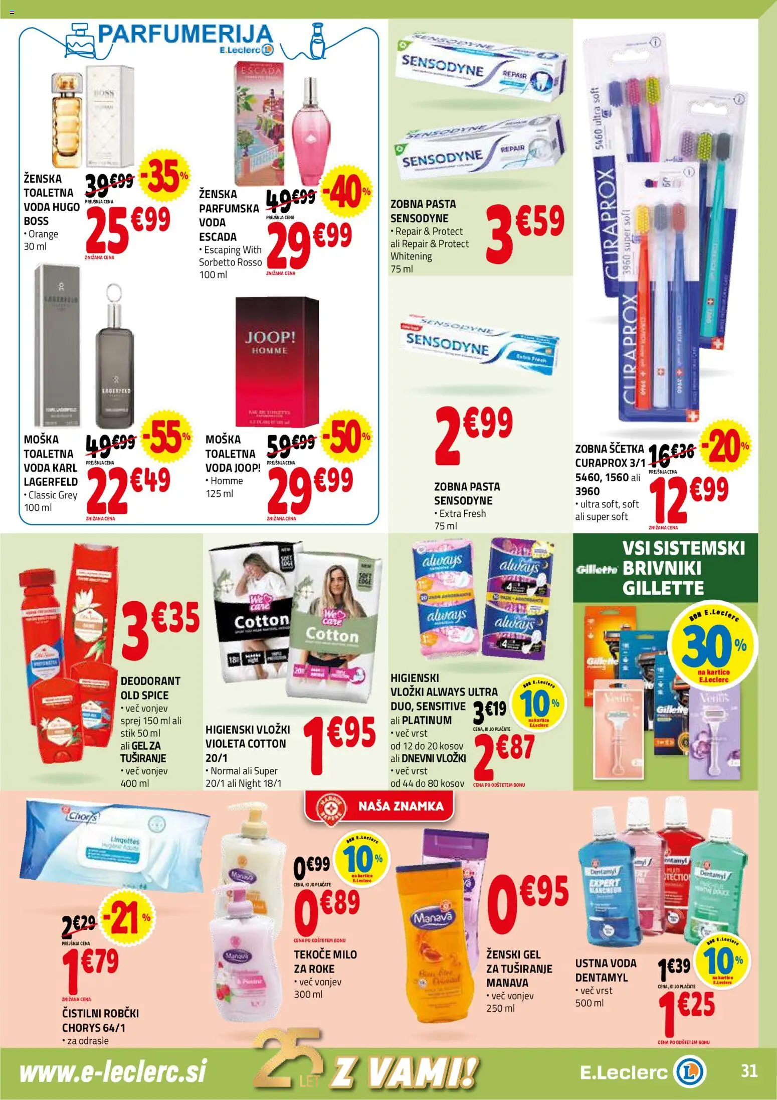 Novi E.leclerc katalog ponudbe – veljaven od 07.01.2026 | Stran: 31 | Izdelki: Tekoče milo, Robčki, Zobna pasta, Zobna scetka