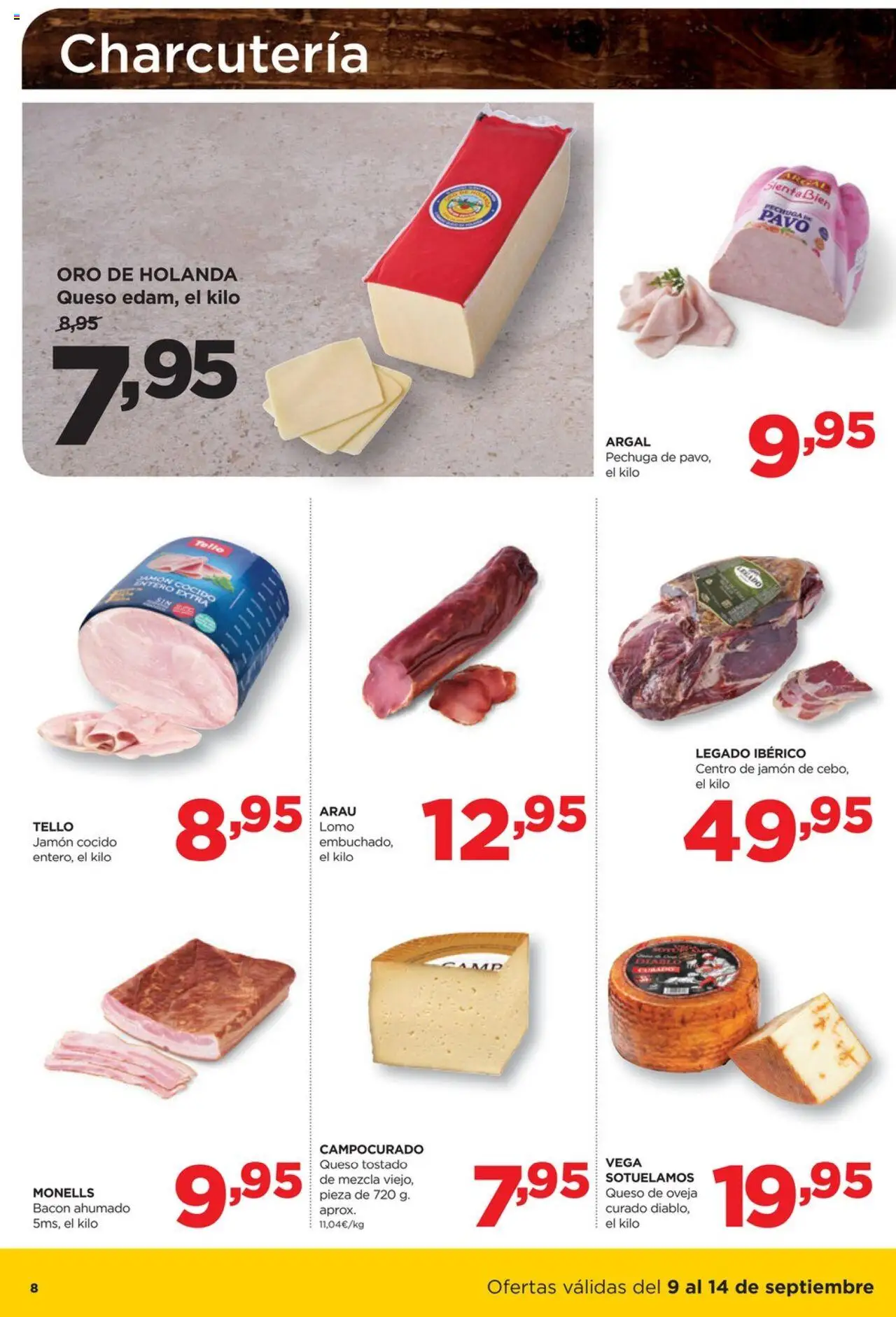 Alimerka folleto Asturias │ válido desde el 08.09.2025 | Página: 8 | Productos: Queso de oveja, Queso, Jamón, Jamón cocido