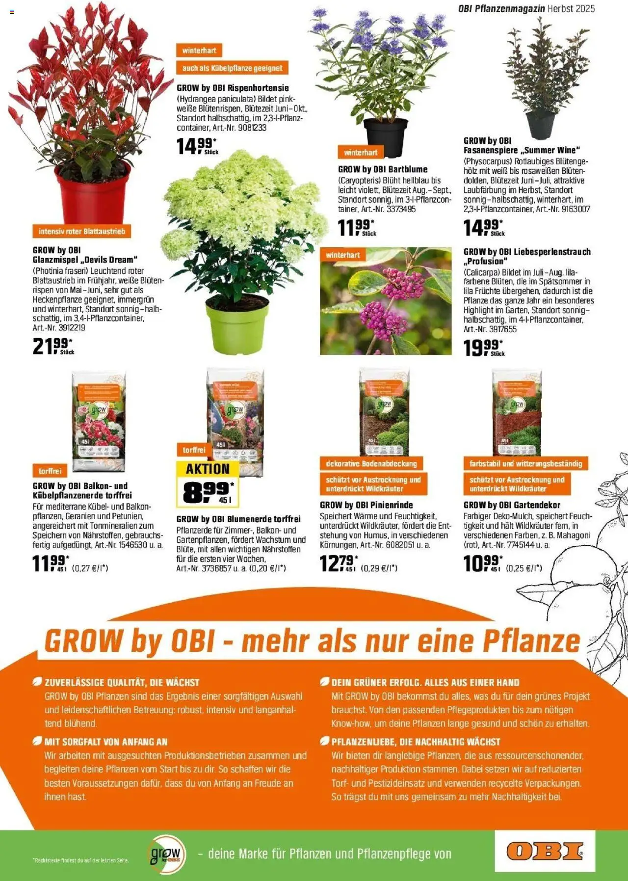 Obi Herbstgartenmagazin – gültig ab 01.09.2025 | Seite: 17 | Produkte: Pflanzerde, Geranien, Blumenerde