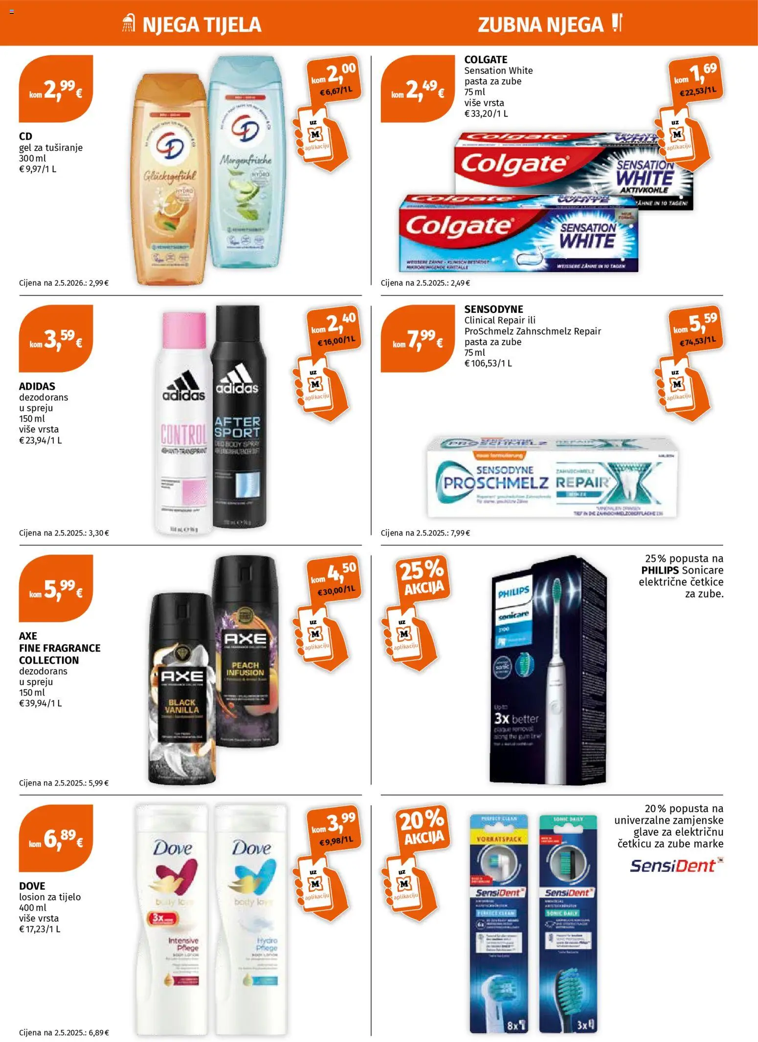 Müller katalog | vrijedi od 20.04.2026 | Stranica: 5 | Proizvodi: Gel za tuširanje, Pasta, Sensodyne, Dove