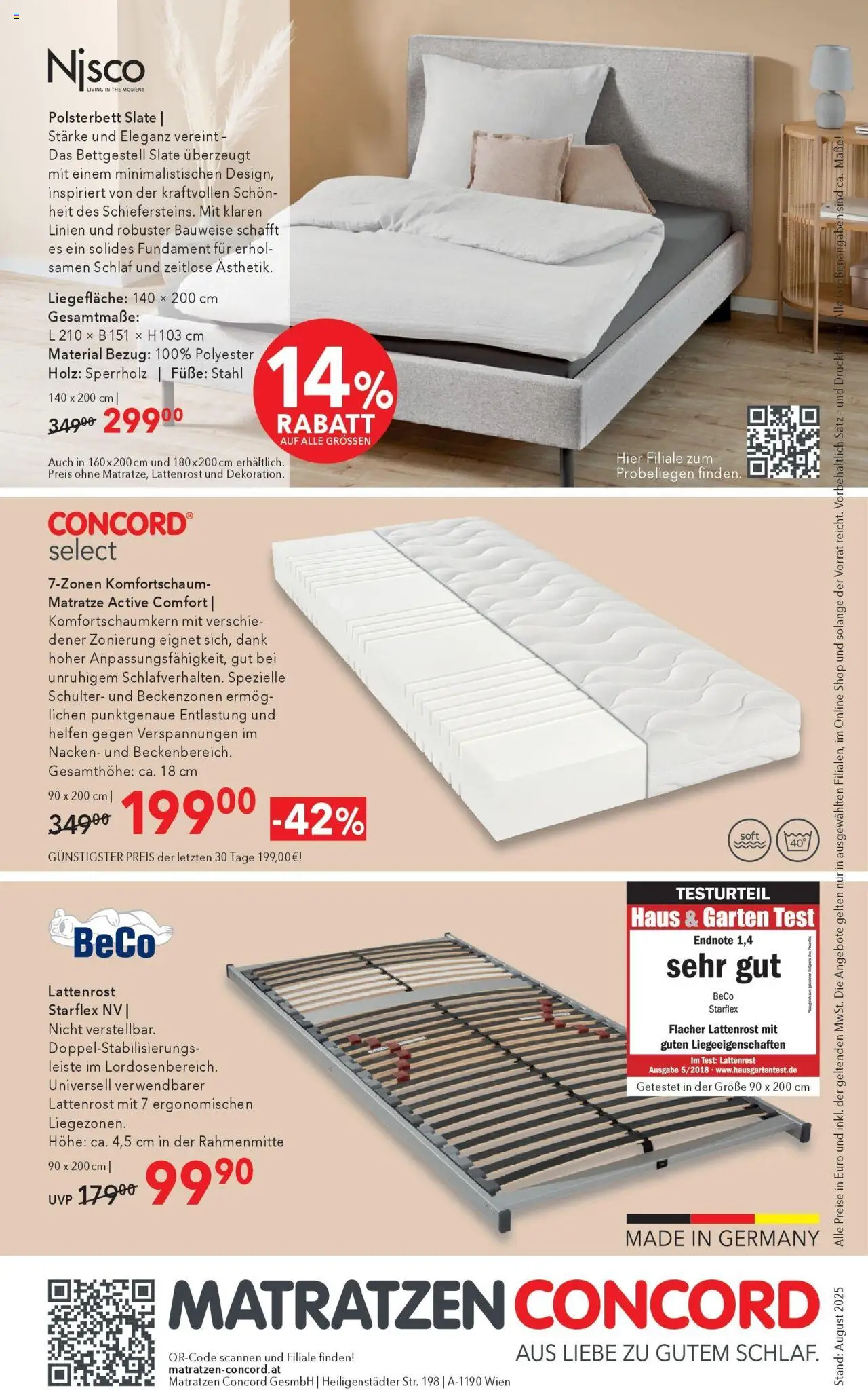 Matratzen Concord Graz gültig ab 27.08.2025 | Seite: 8 | Produkte: Matratze, Lattenrost