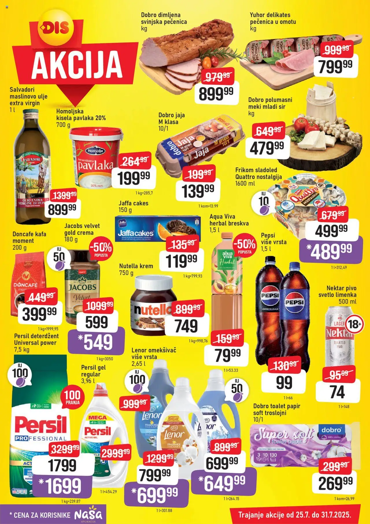DIS katalog - važi od 25.07.2025 | Strana: 5 | Proizvode: Deterdžent, Kisela pavlaka, Sladoled, Sir