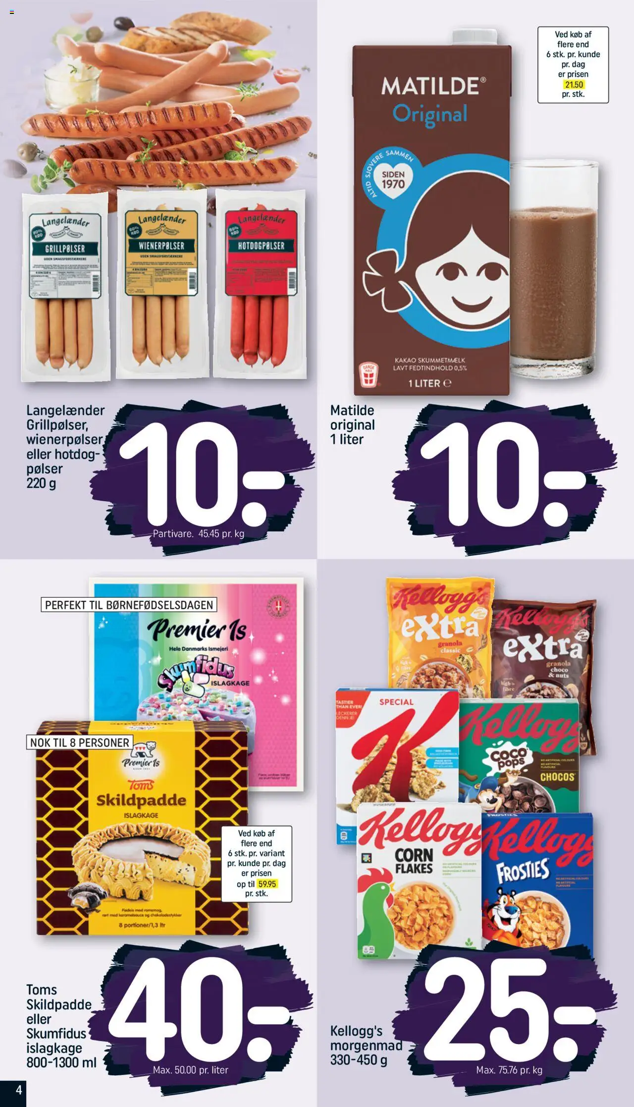 Rema 1000 Tilbudsavis gyldig fra 24.08.2025 | Side: 4 | Produkter: Pølser, Kakao, Is, Aparelho de barbear