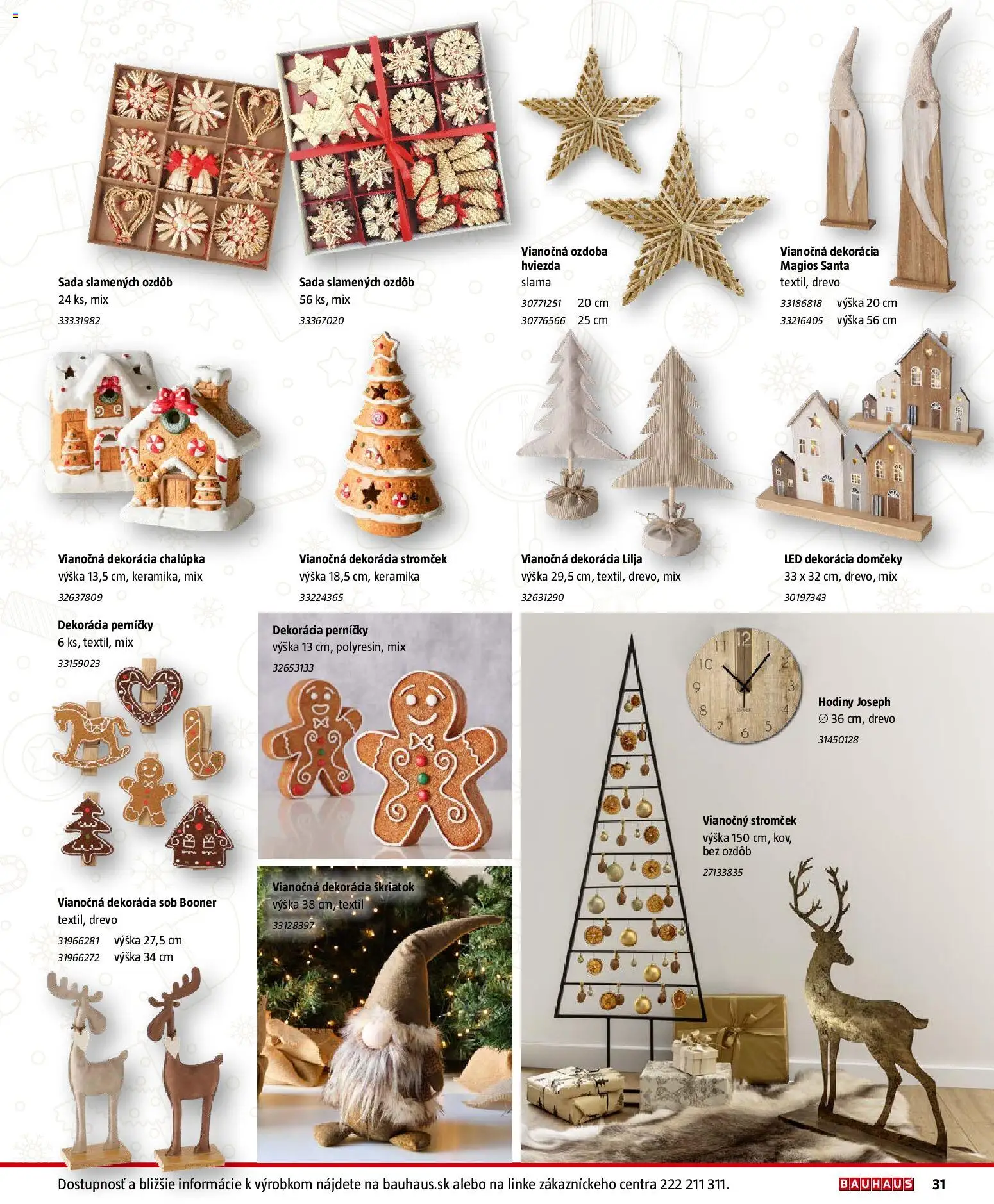 Nové Bauhaus akcie – leták je platný od 21.11.2025 | Strana: 31 | Produkty: Hodiny, Led, Vianočný stromček