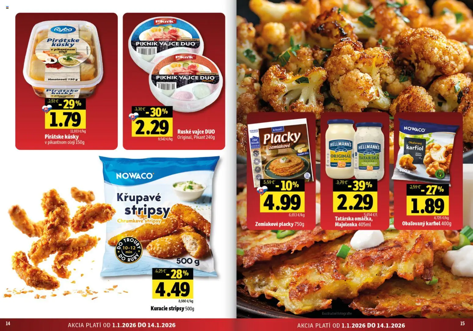 Nové Fresh akcie – leták je platný od 01.01.2026 | Strana: 8 | Produkty: Karfiol, Ryba, Omáčka