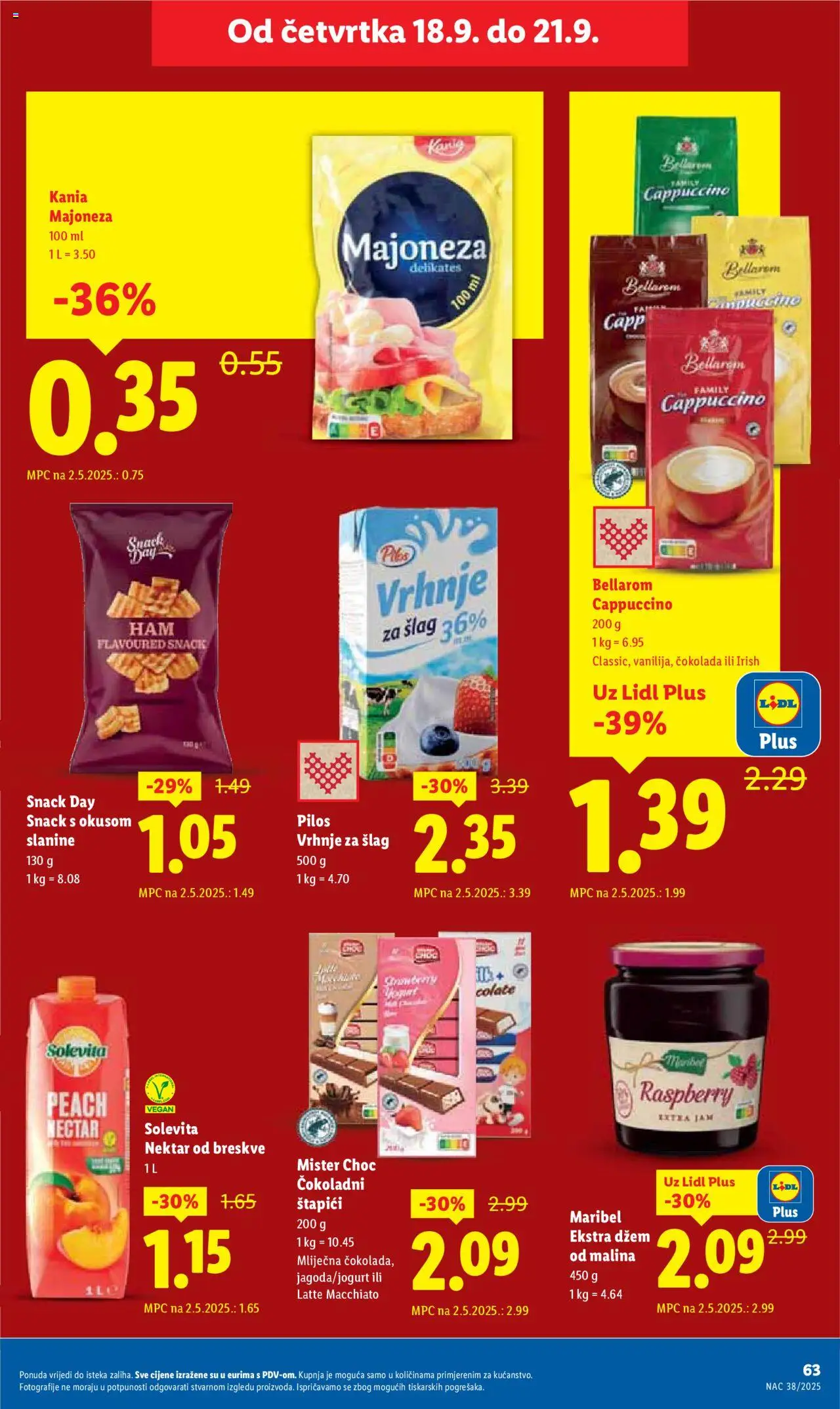 Lidl katalog | vrijedi od 15.09.2025 | Stranica: 63 | Proizvodi: Vrhnje za šlag, Džem, Majoneza, Šlag