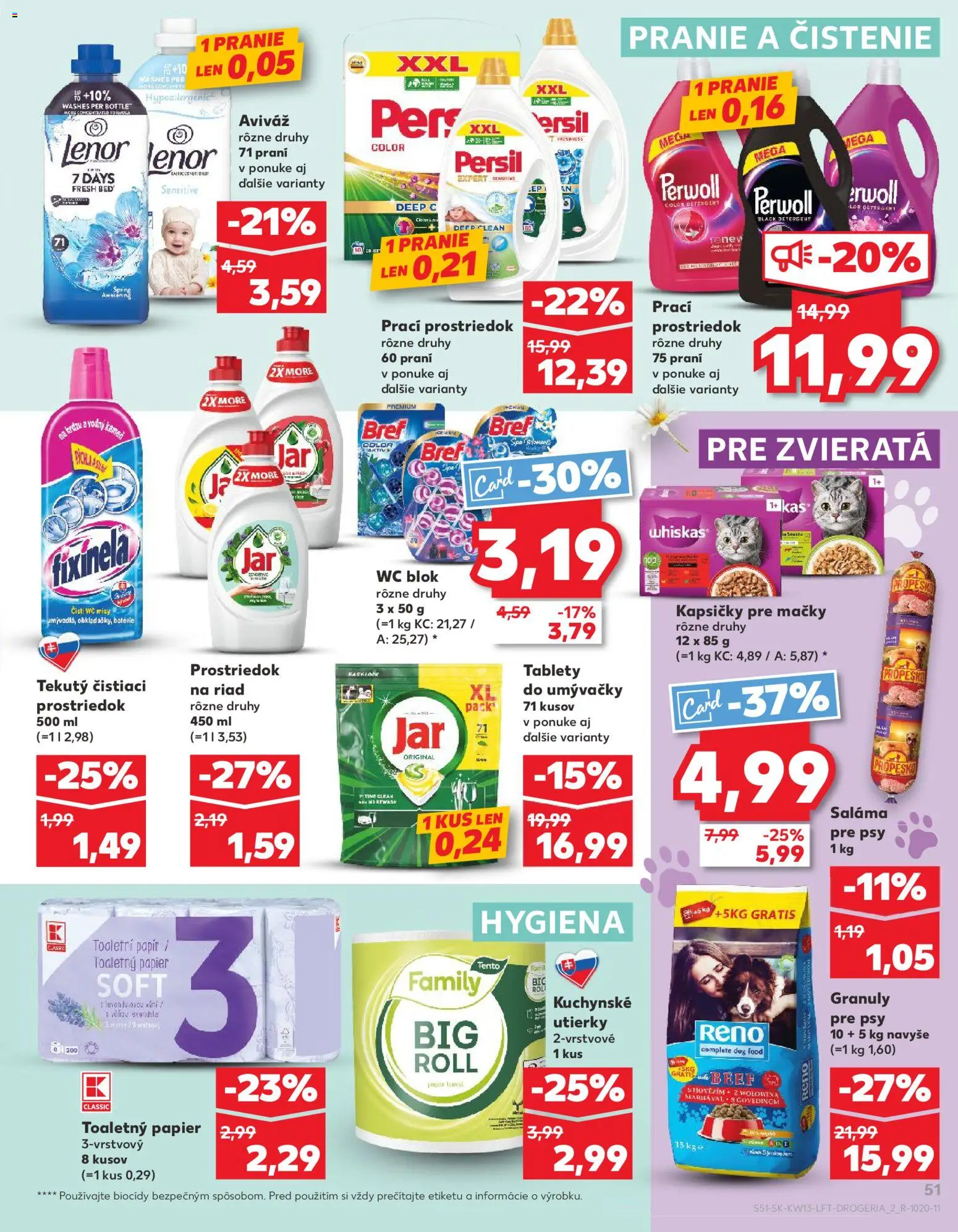 Nové Kaufland akcie – leták je platný od 26.03.2026 | Strana: 51 | Produkty: Saláma, Whiskas, Jar, Lenor