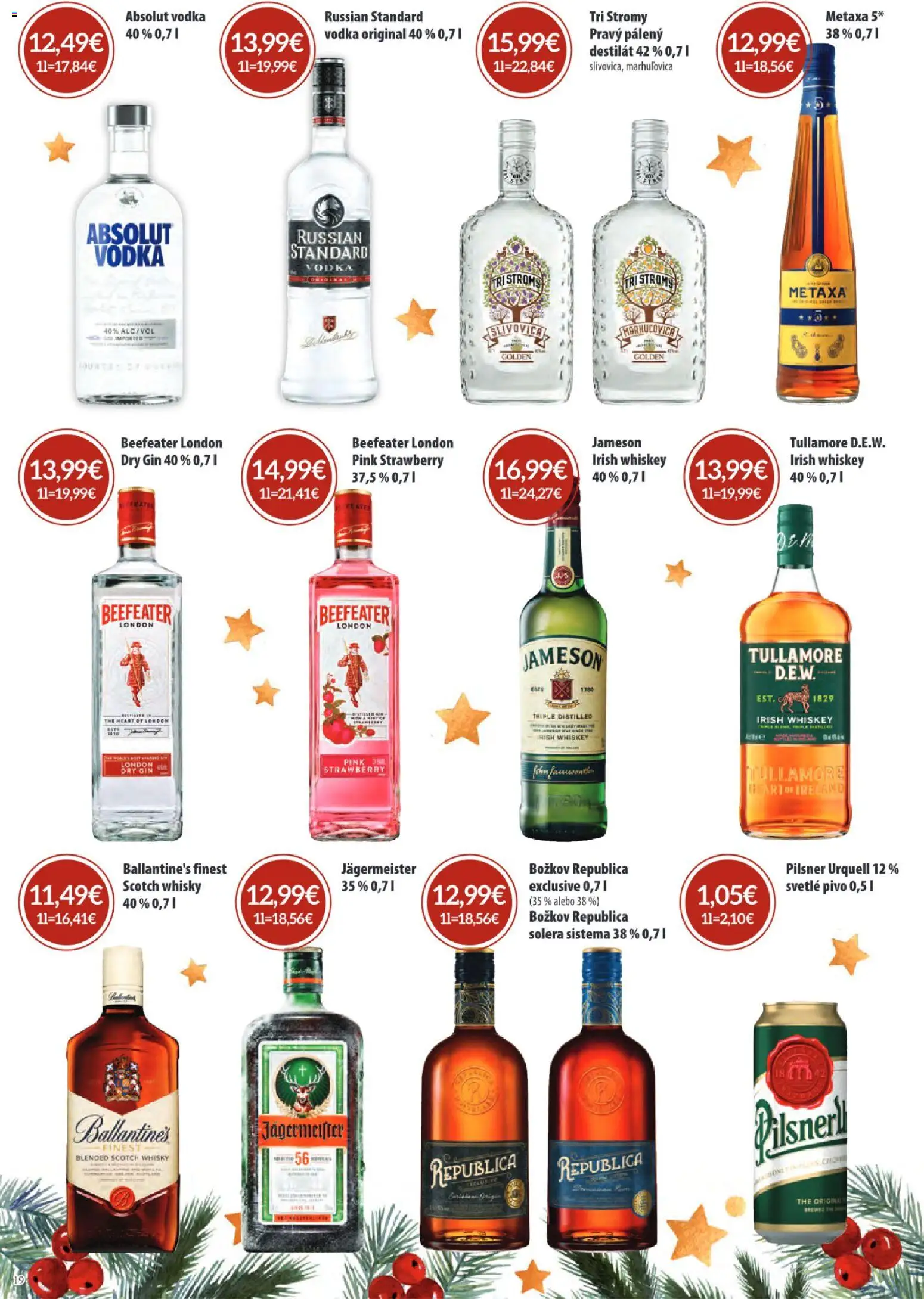 Nové Sintra akcie – leták je platný od 15.12.2025 | Strana: 19 | Produkty: Pivo, Republica, Whisky, Absolut vodka