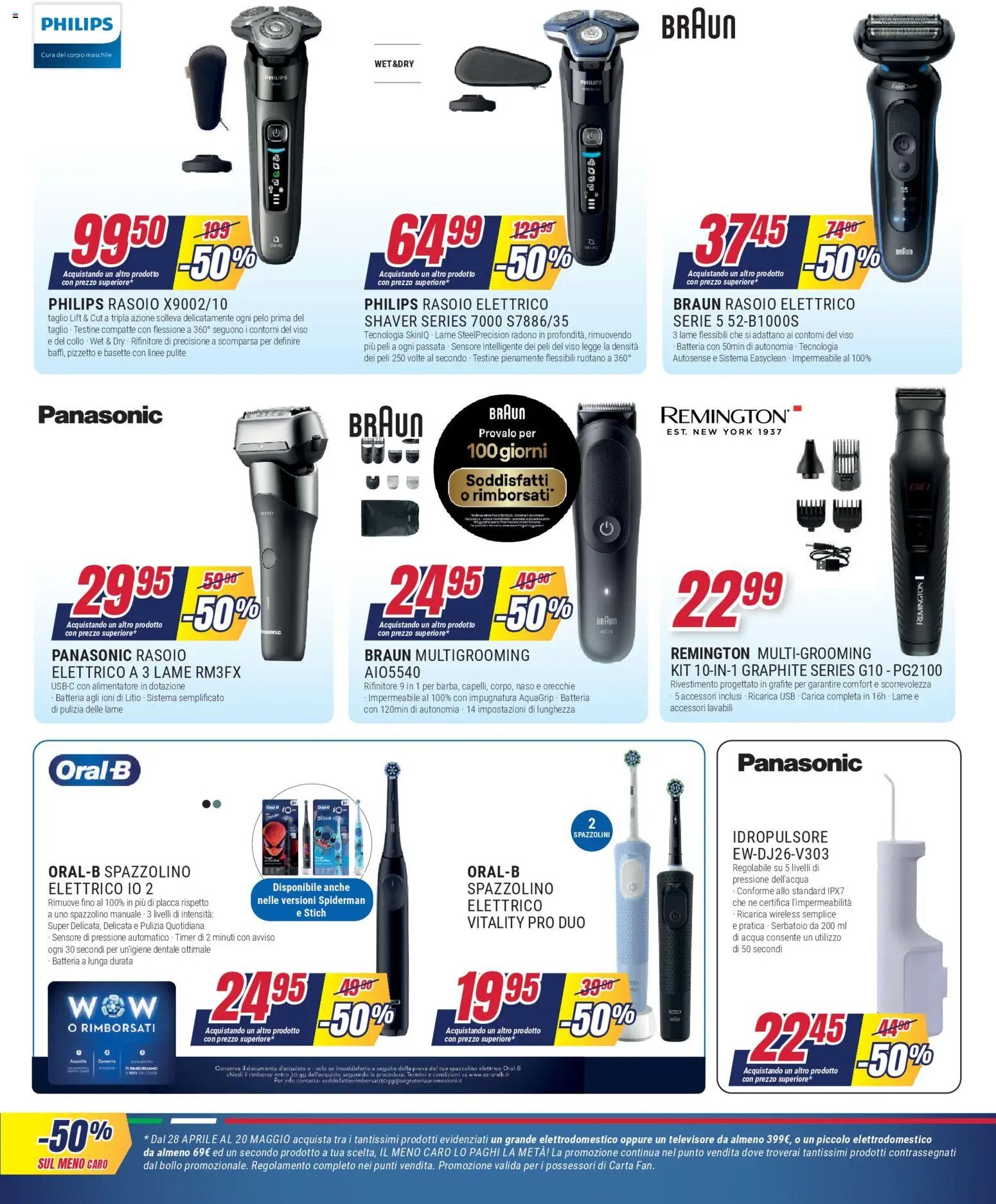Volantino Trony del 28.04.2026 | Pagina: 21 | Prodotti: Rasoio, Spazzolino, USB, Spazzolino elettrico