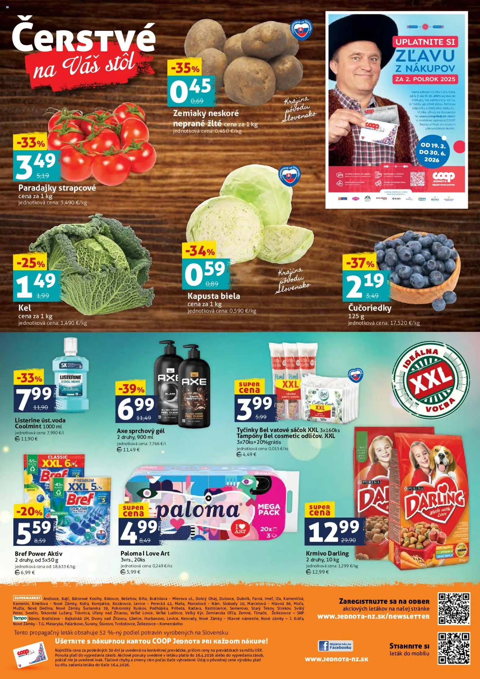 Nové COOP Jednota akcie – leták je platný od 24.04.2026 | Strana: 4 | Produkty: Stôl, Kapusta, Kapusta biela, Sprchový gél