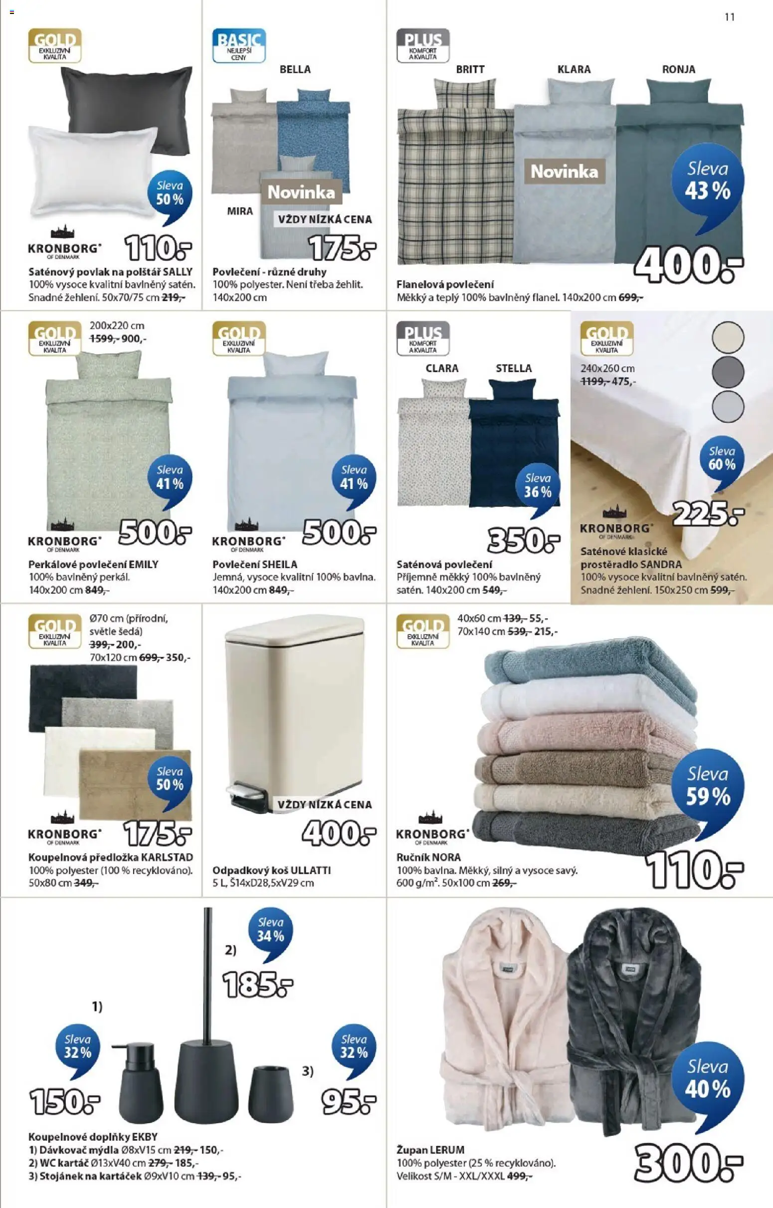 JYSK leták - Slevy od 23.02.2026 | Strana: 11 | Produkty: Ručník, Župan, Povlak na polštář, Prostěradlo