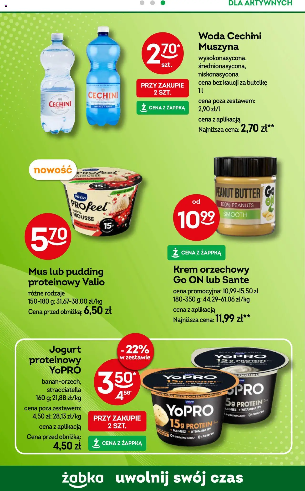 Żabka Gazetka od 08.10.2025 | Strona: 68 | Produkty: Krem orzechowy, Cechini muszyna, Jogurt, Woda