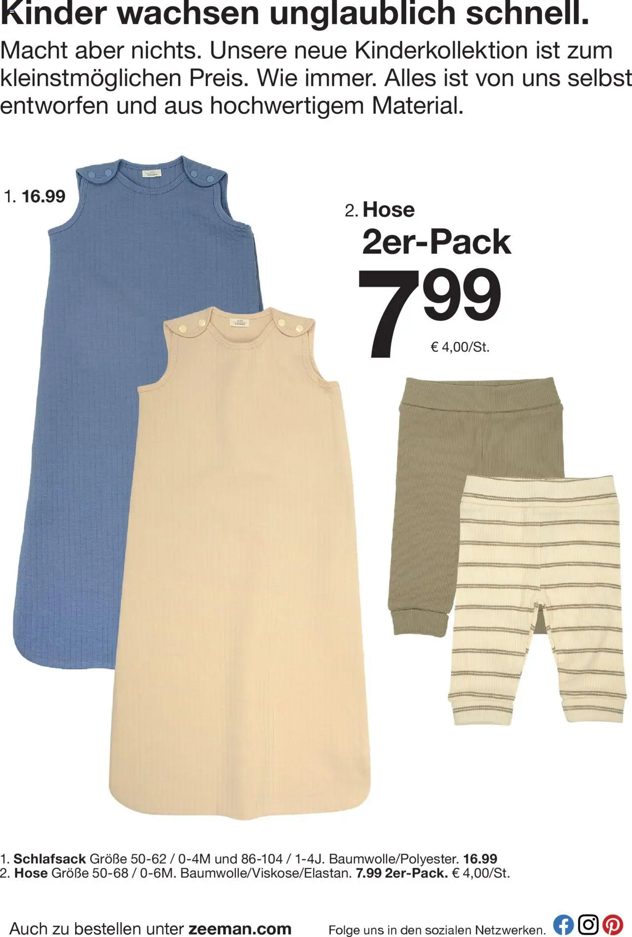 Zeeman Prospekt 	 - gültig ab dem 19.07.2025 | Seite: 4 | Produkte: Schlafsack, Hose