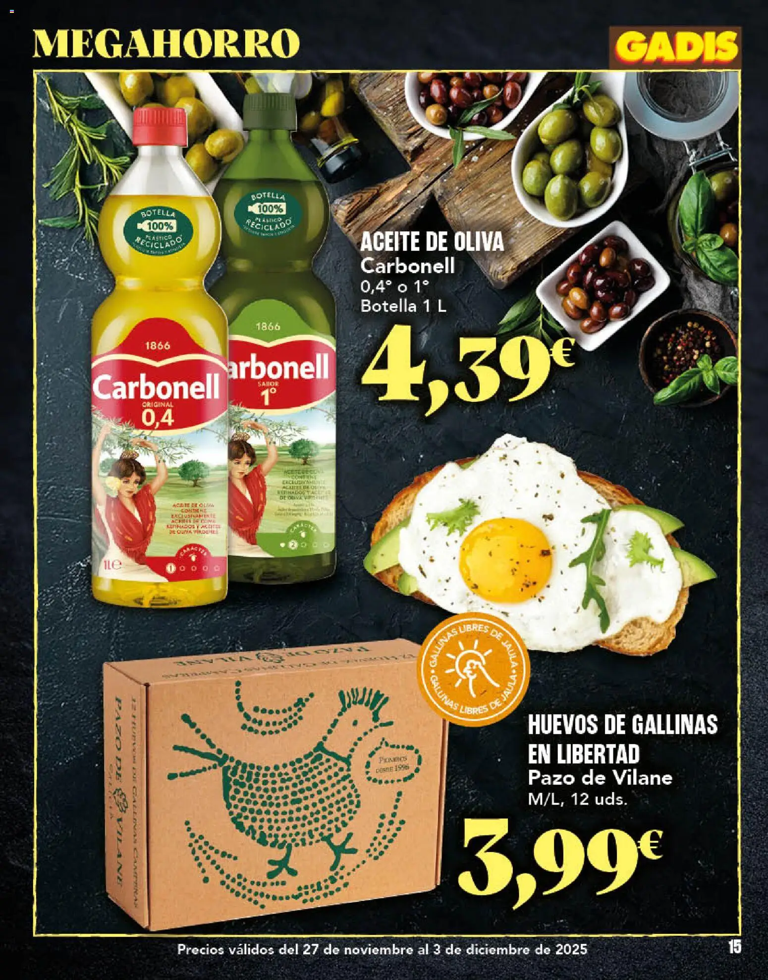 Gadis - folleto │ válido desde el 27.11.2025 | Página: 15 | Productos: Huevos, Aceite, Aceite de oliva