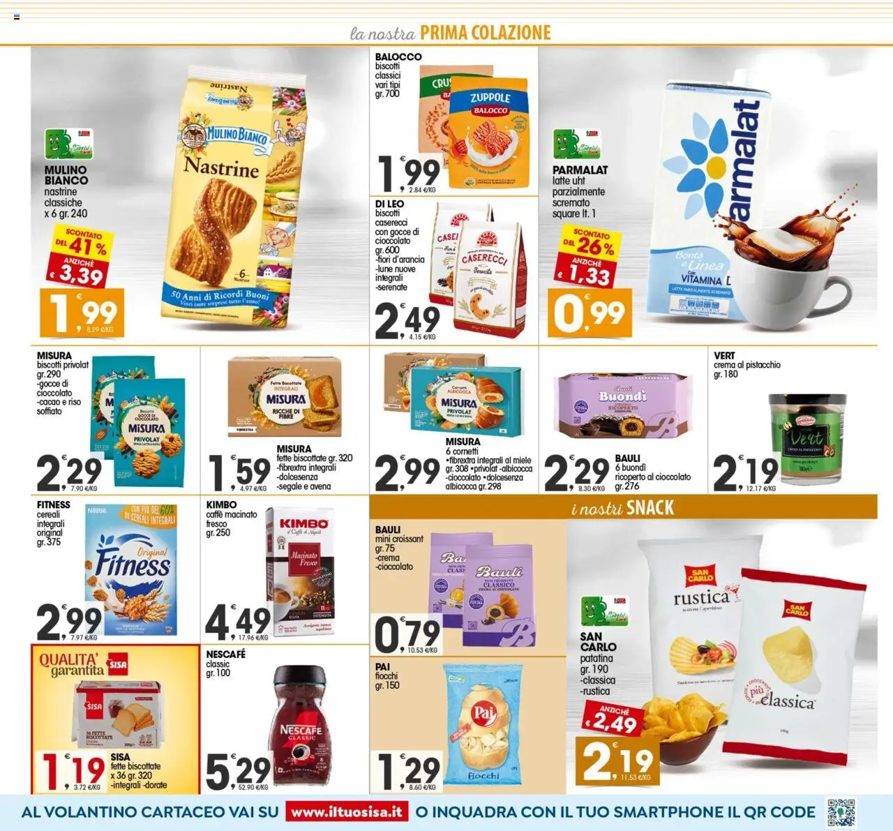 Volantino SISA del 21.08.2025 | Pagina: 5 | Prodotti: Cereali, Biscotti, Latte, Macinato
