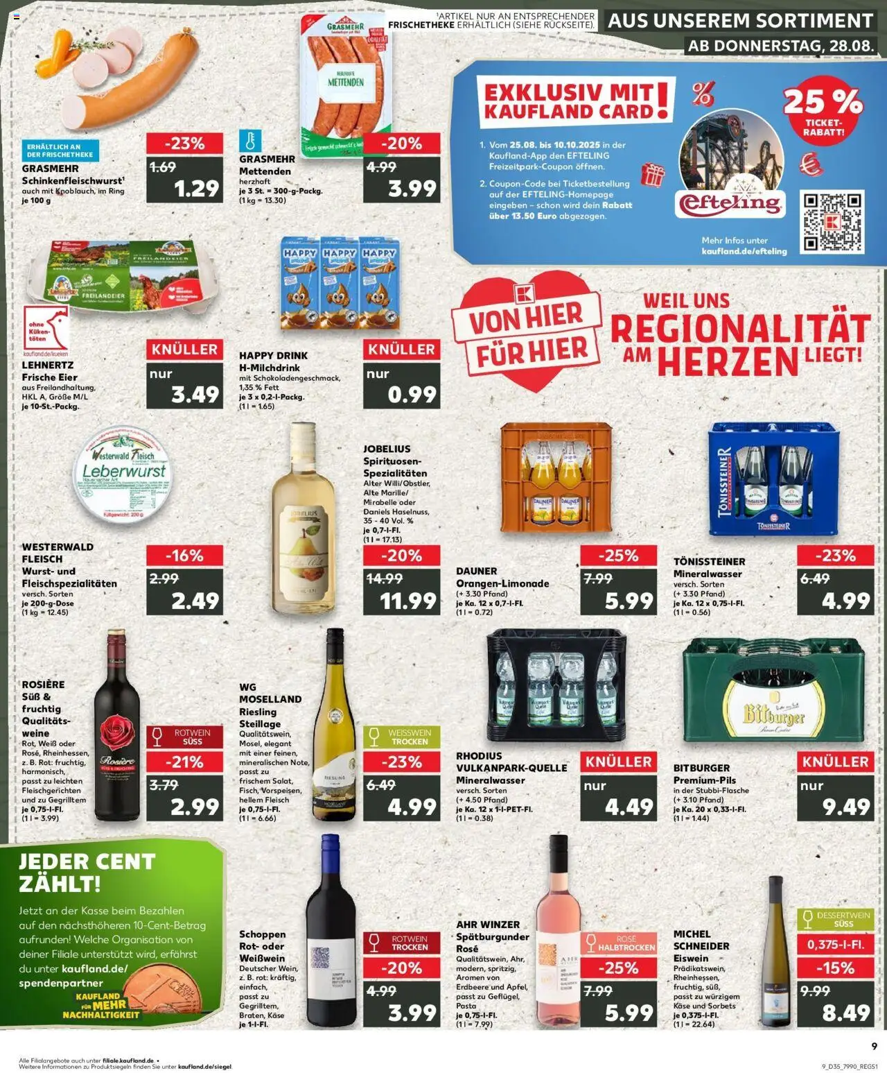 Kaufland prospekt Mayen	 - gültig ab dem 28.08.2025 | Seite: 1 | Produkte: Käse, Weißwein, Mineralwasser, Fleisch