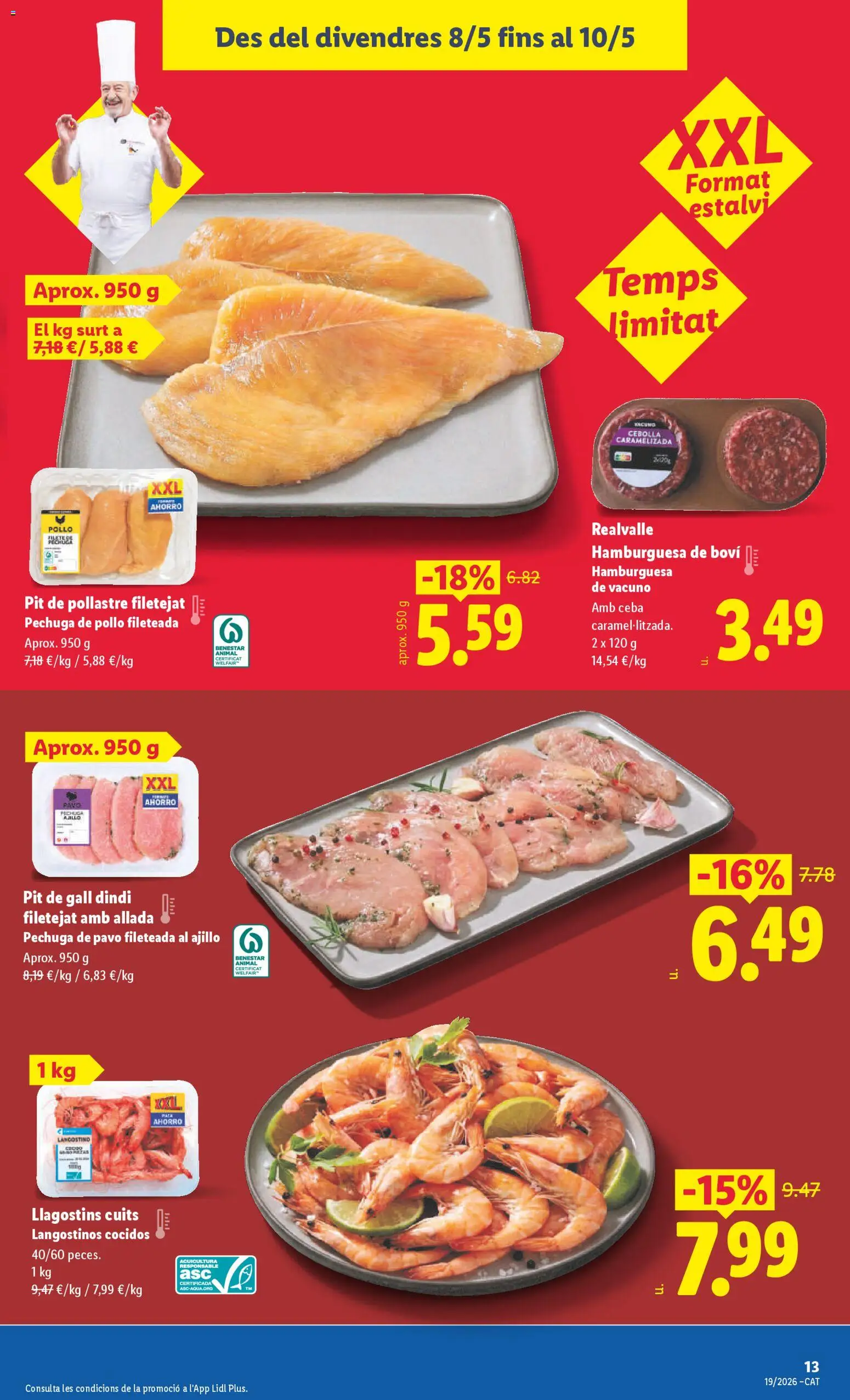 Lidl folleto │ válido desde el 04.05.2026 | Página: 27 | Productos: Pechuga de pollo fileteada, Παγωμένο τσάι, Filete, Langostino