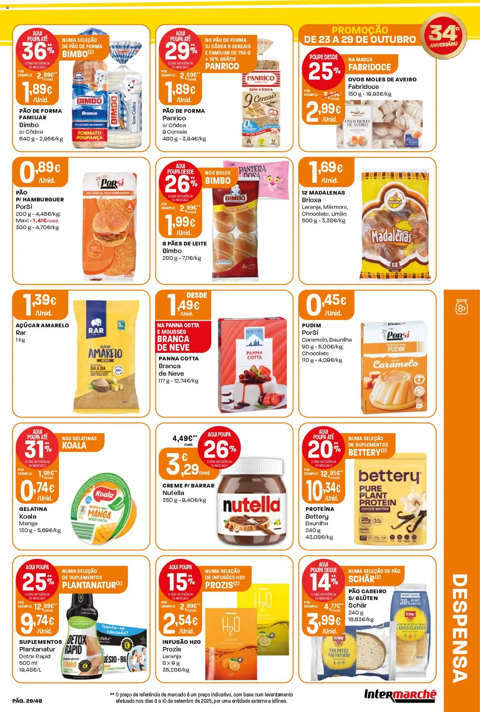 Intermarché folheto │ válido de 23.10.2025 | Página: 29 | Produtos: Leite, Ovos, Cereais, Proteina