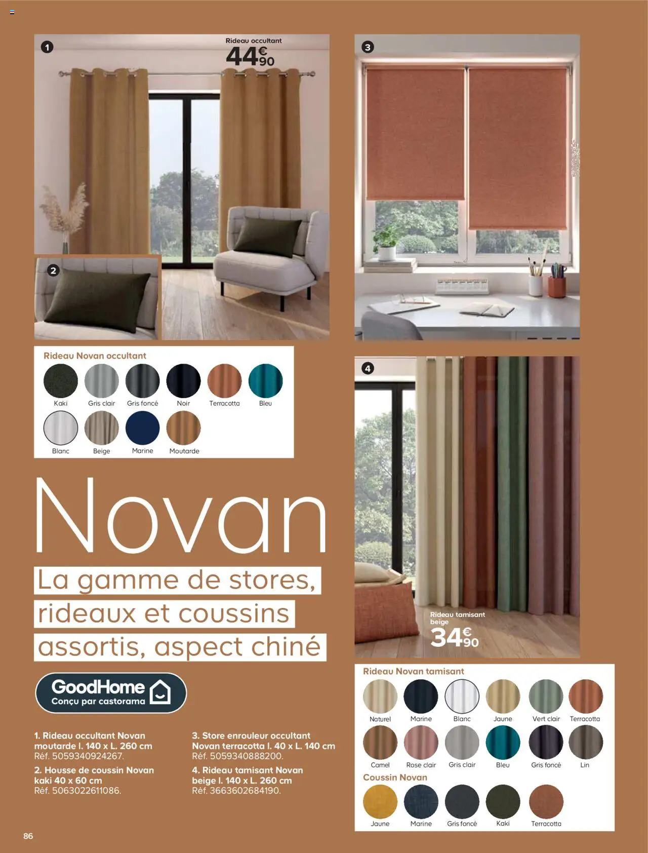 {H1} | Page: 86 | Produits: Kaki, Store, Store enrouleur, Moutarde