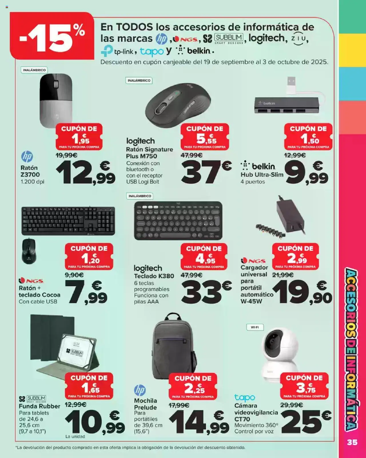 Carrefour Vuelta al Cole │ válido desde el 18.08.2025 | Página: 35 | Productos: Mochila, Teclado, Cable, Funda
