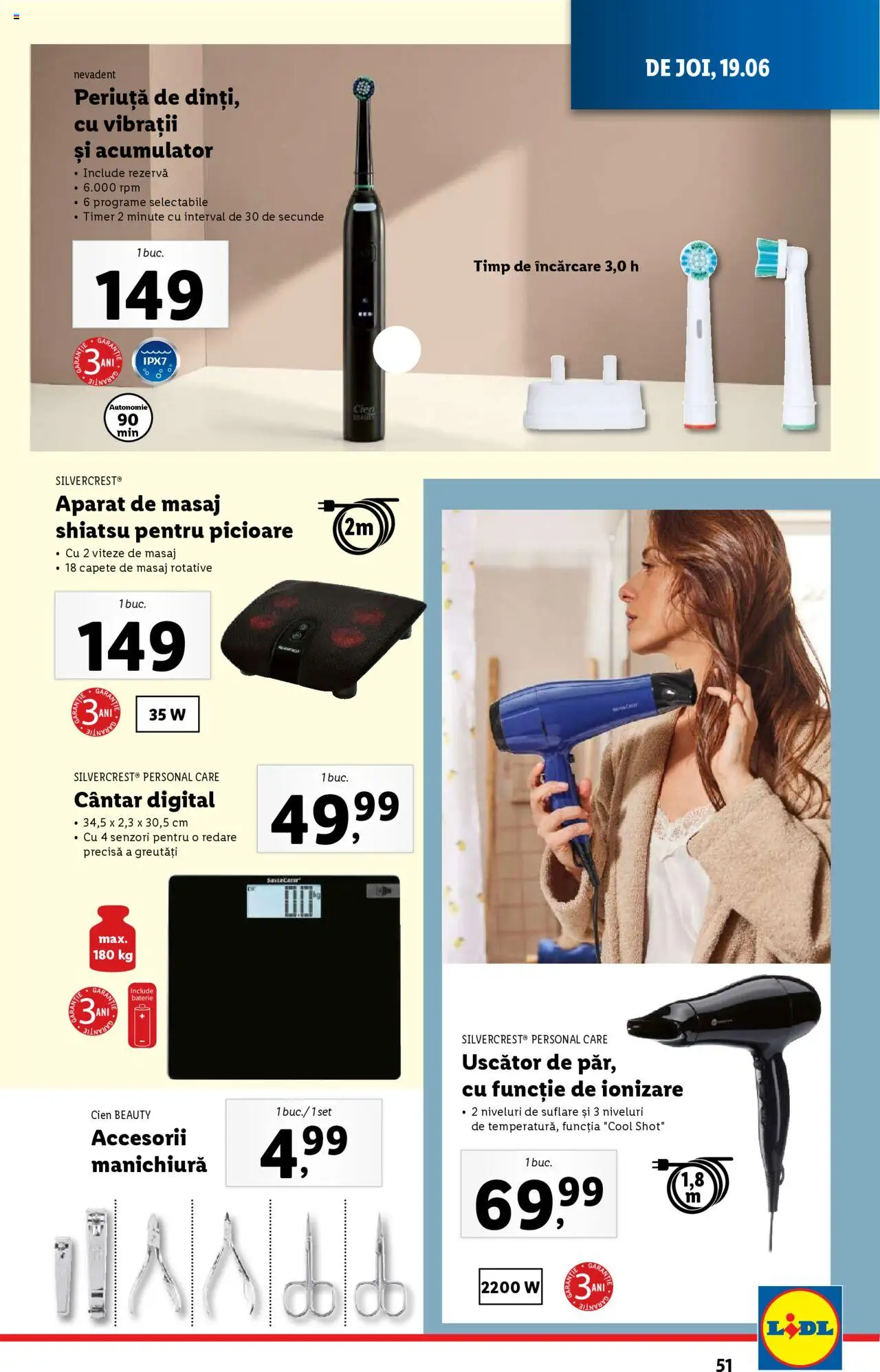 Catalog Lidl – valabil de la 16.06.2025 | Pagină: 51 | Produse: Uscător, Cântar, Baterie