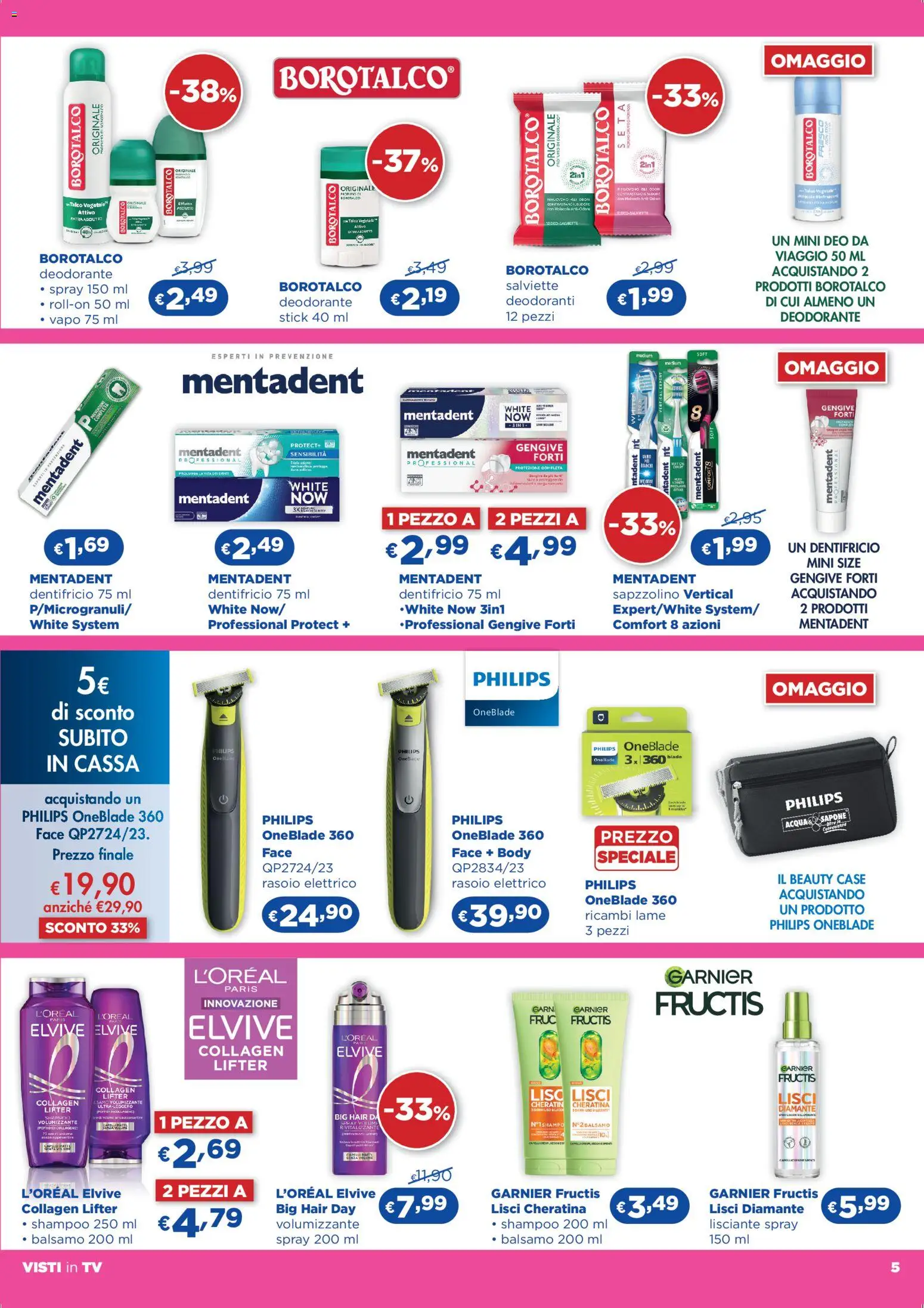 Volantino Acqua e Sapone del 18.03.2026 | Pagina: 5 | Prodotti: Shampoo, Balsamo, Dentifricio, Profumo