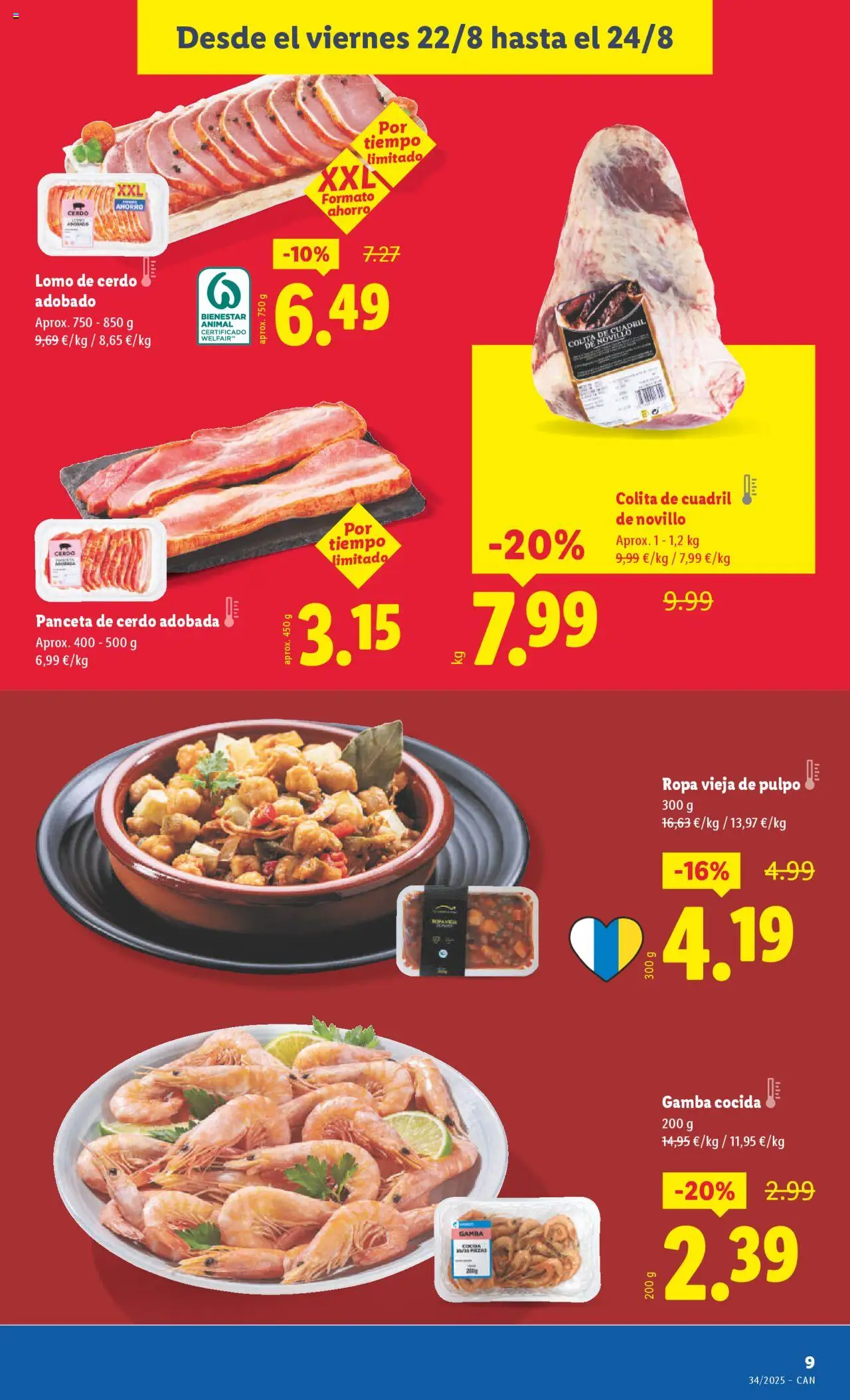 Lidl - Canarias │ válido desde el 18.08.2025 | Página: 23 | Productos: Ηλεκτρικός φούρνος, Cerdo, Ropa, Gamba